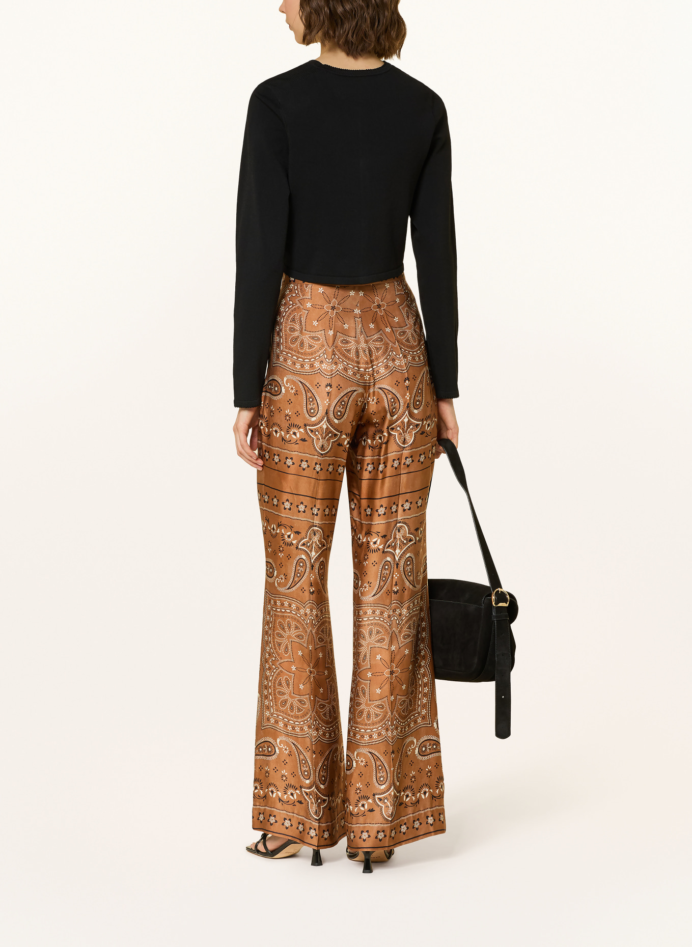 SANDRO Cropped-Strickjacke: SCHWARZ