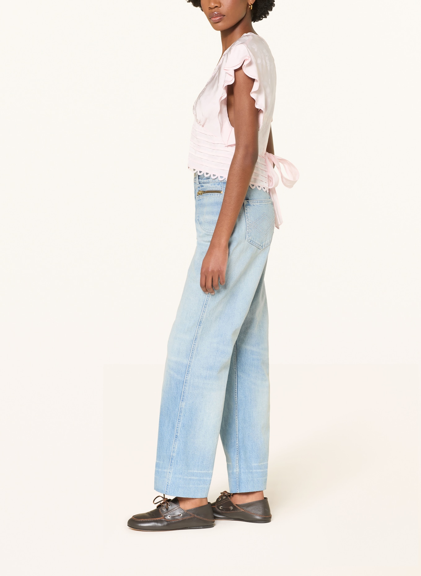 SANDRO Wide Leg Jeans: 4785 BLUE JEAN