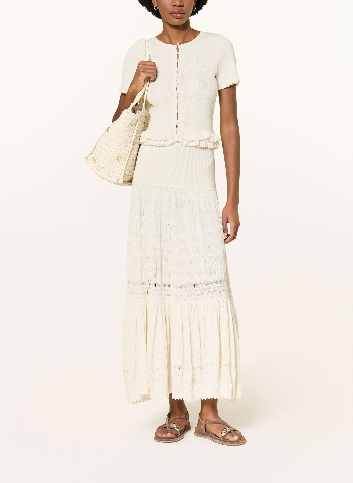 SANDRO Strickrock: ECRU