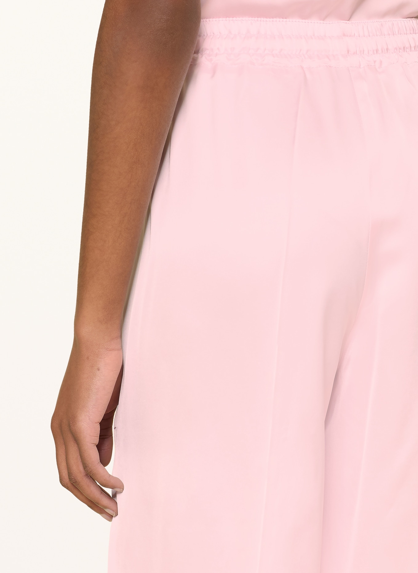 SANDRO Marlenehose aus Satin: HELLROSA