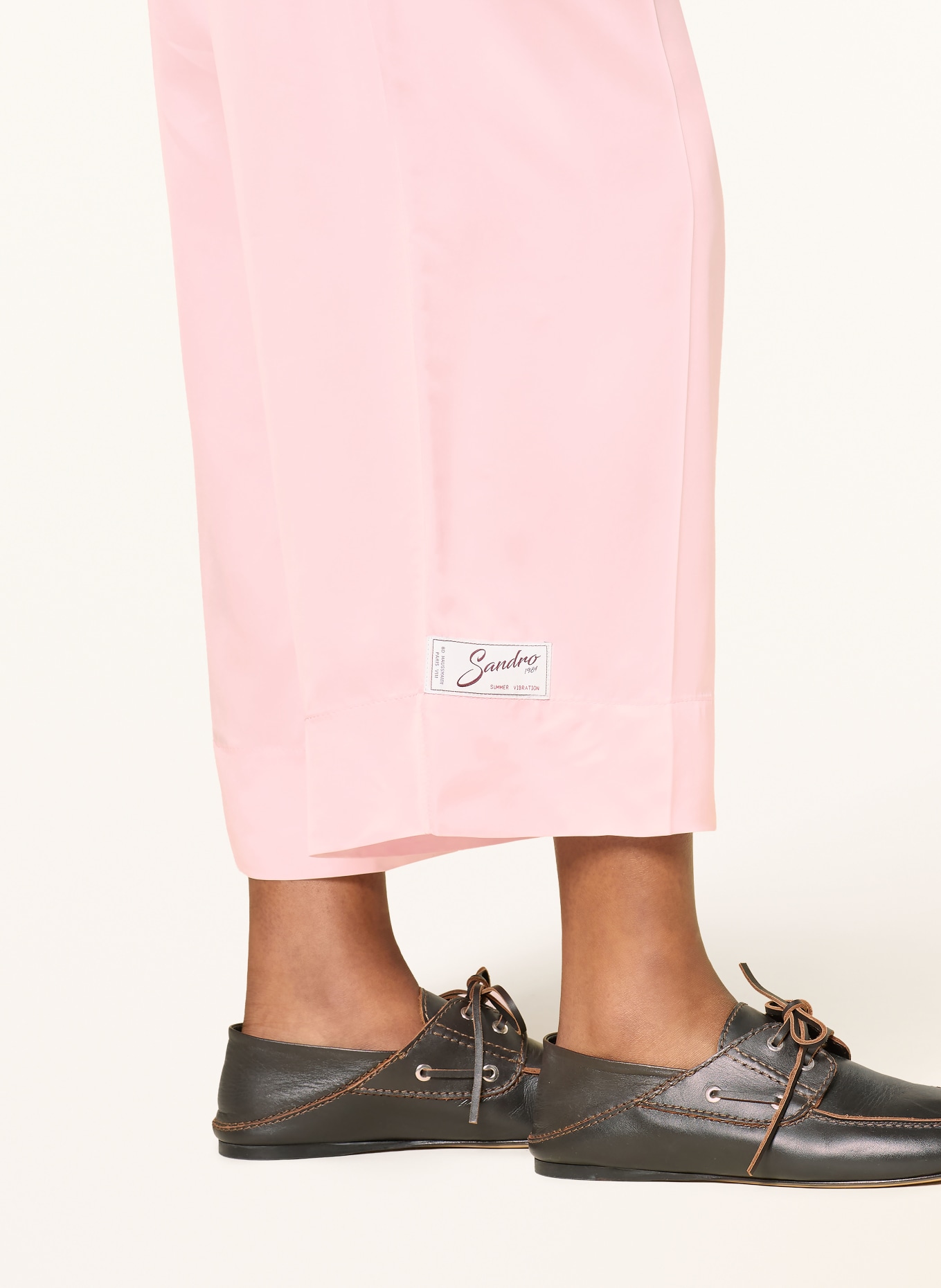 SANDRO Marlenehose aus Satin: HELLROSA