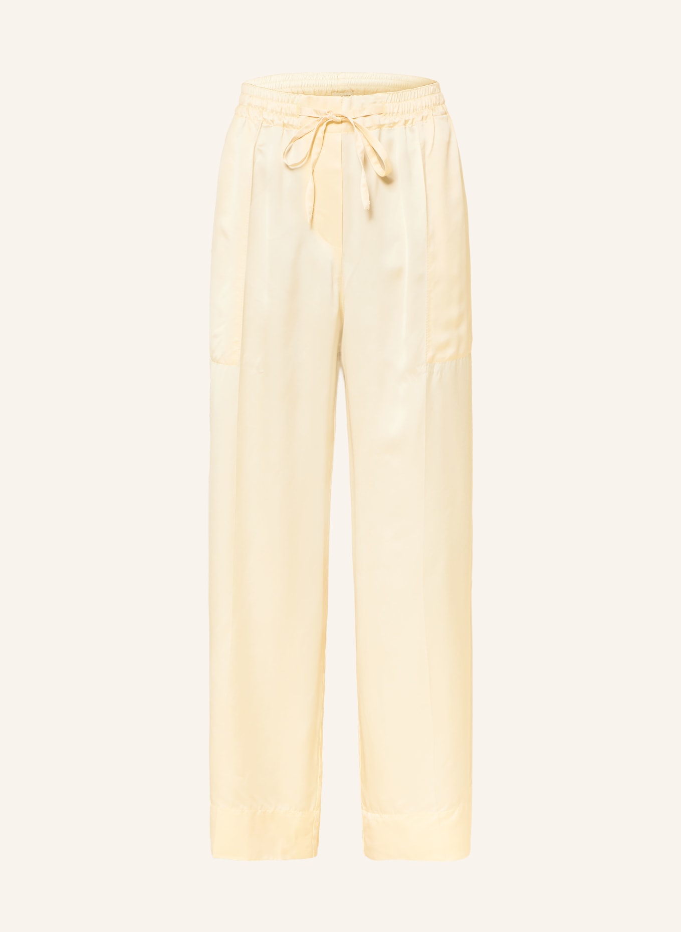 SANDRO Spodnie Marlene z satyny: JASNOŻÓŁTY