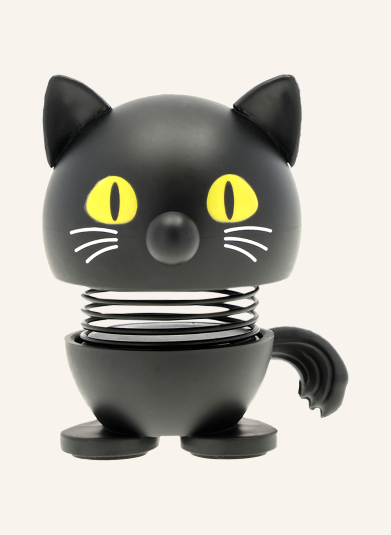 Hoptimist Decoratiefiguur CAT XS: ZWART / NEONGEEL / WIT