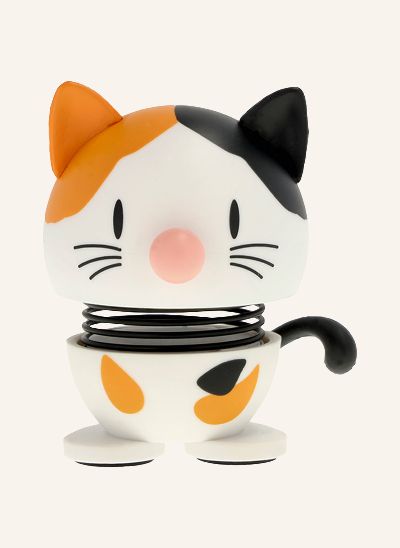 Hoptimist Decoratiefiguur CALICO XS: LICHTGRIJS / COGNAC / ZWART