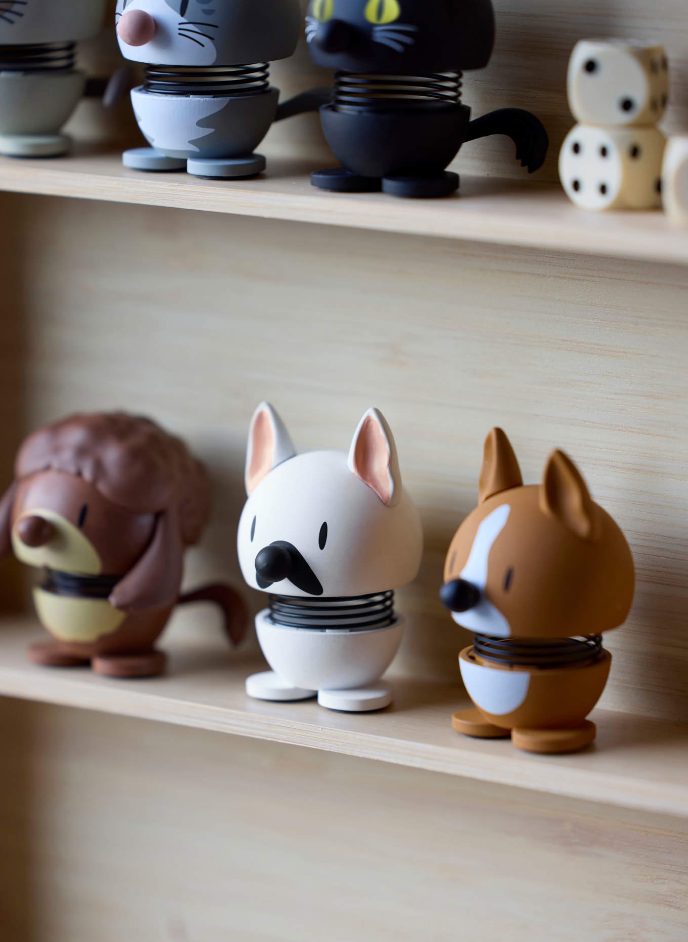 Hoptimist Decoratiefiguur FRENCH BULLDOG XS: WIT / LICHTROOD / ZWART