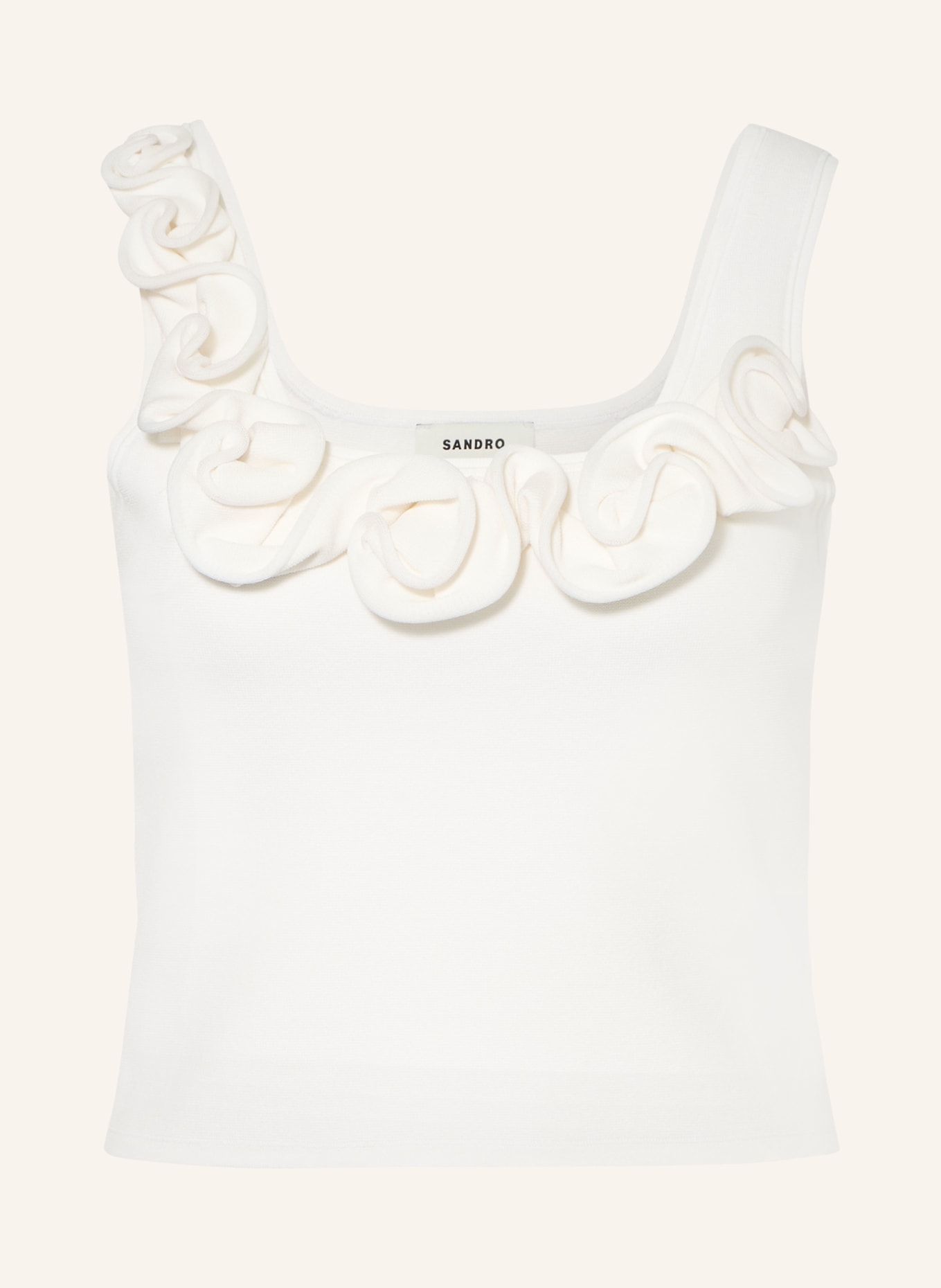 SANDRO Cropped-Stricktop: WEISS