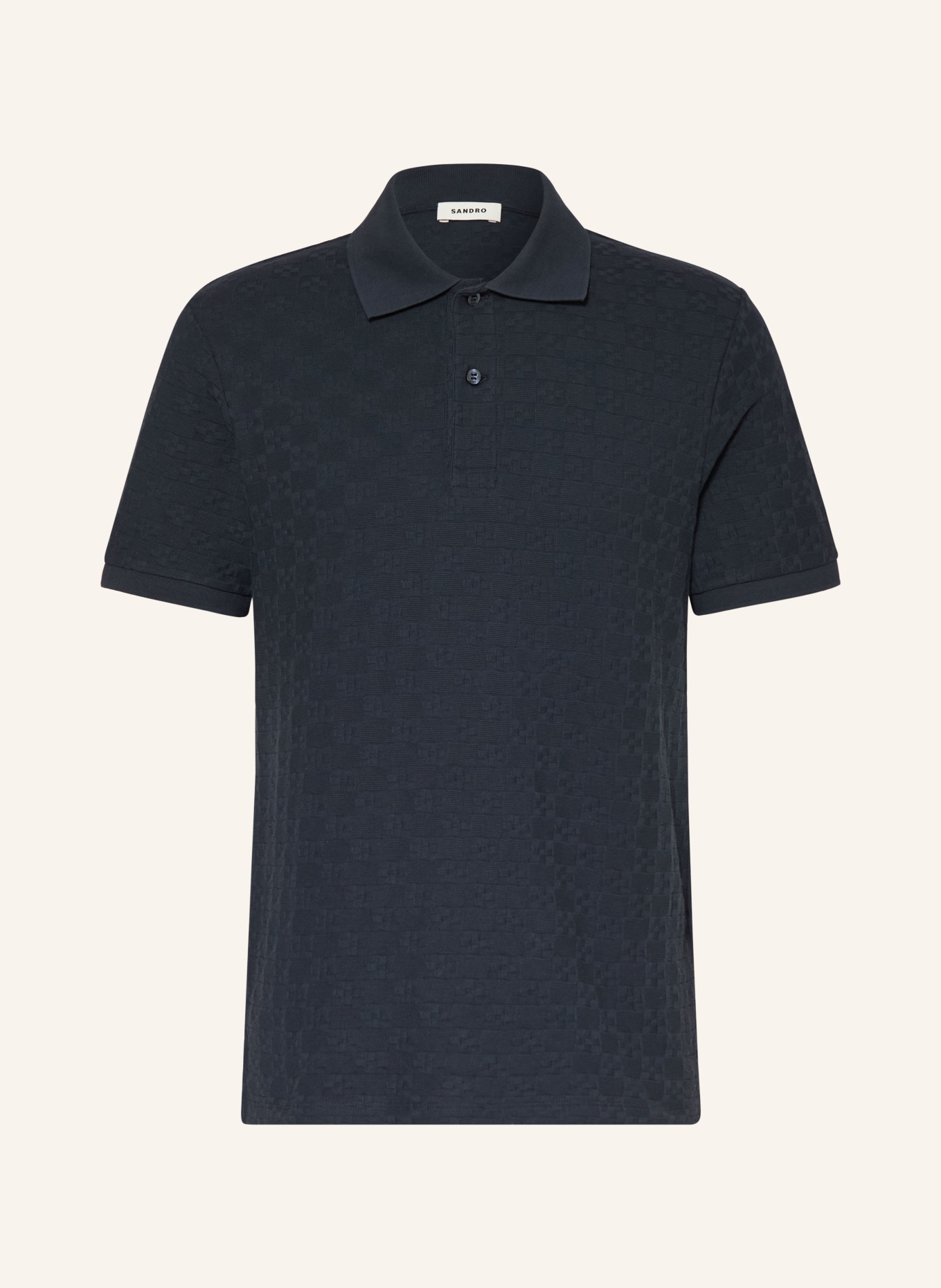 SANDRO Strick-Poloshirt: DUNKELBLAU