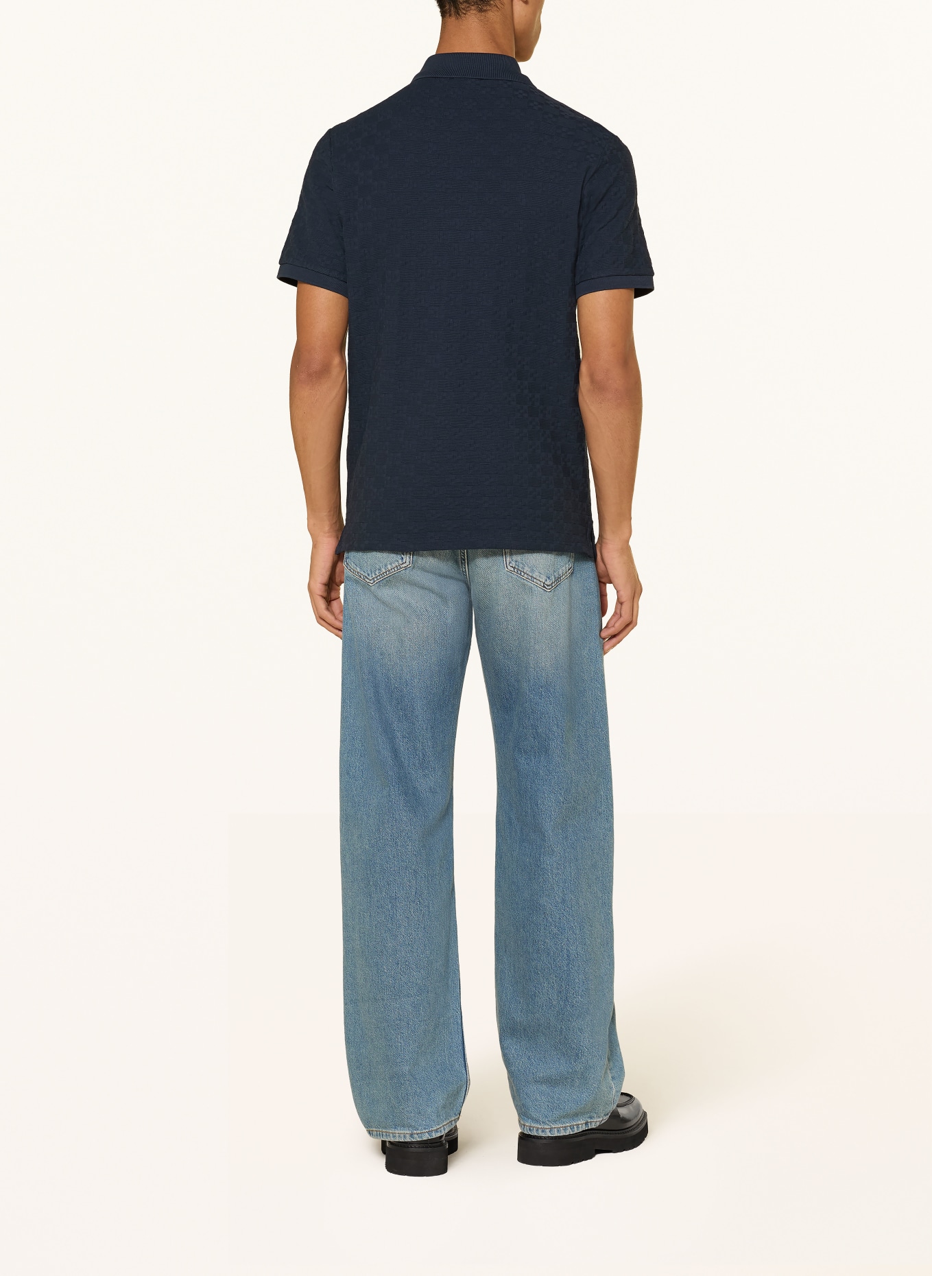 SANDRO Strick-Poloshirt: DUNKELBLAU