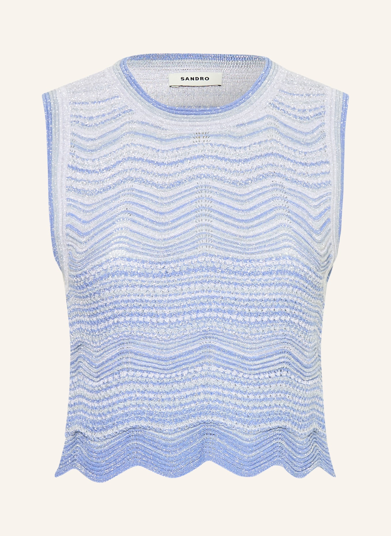 SANDRO Stricktop mit Glitzergarn: BLAUGRAU / BLAU
