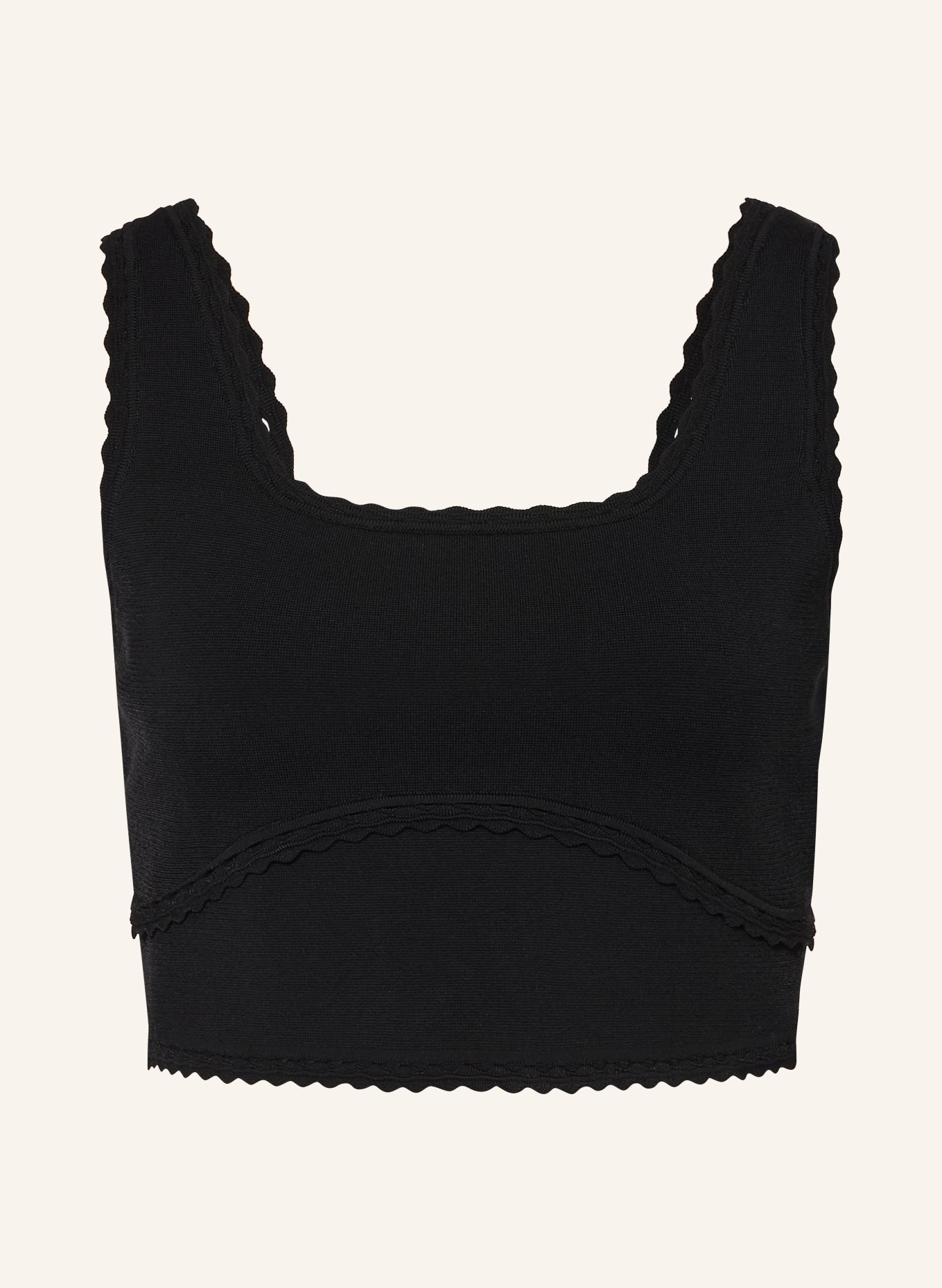 SANDRO Cropped-Stricktop: SCHWARZ