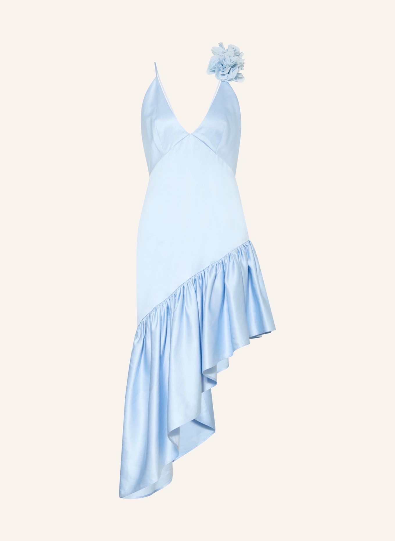 SANDRO Cocktailkleid mit Rüschen: HELLBLAU