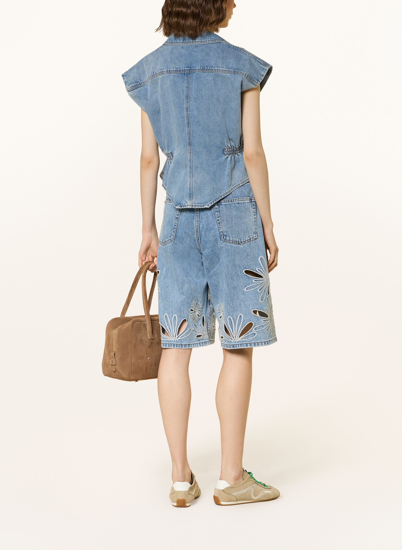 SANDRO Jeans-Bermudas mit Cut-outs: 4785 BLUE JEAN