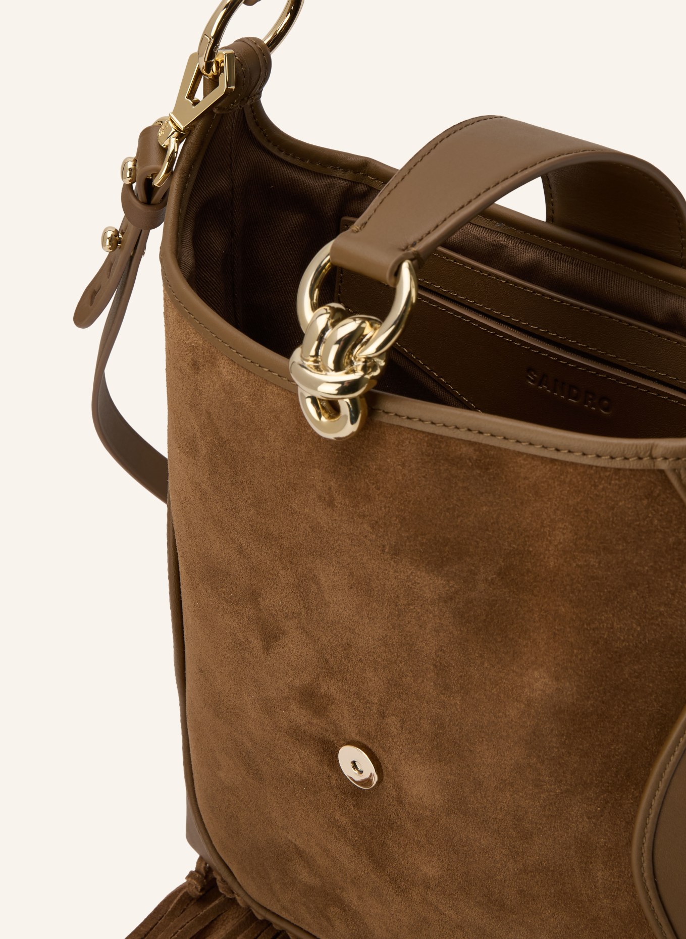 SANDRO Umhängetasche: BRAUN / GOLD