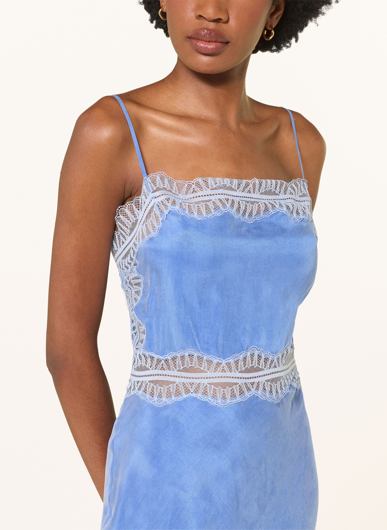 CLAUDIE PIERLOT Kleid mit Spitze: BLAU