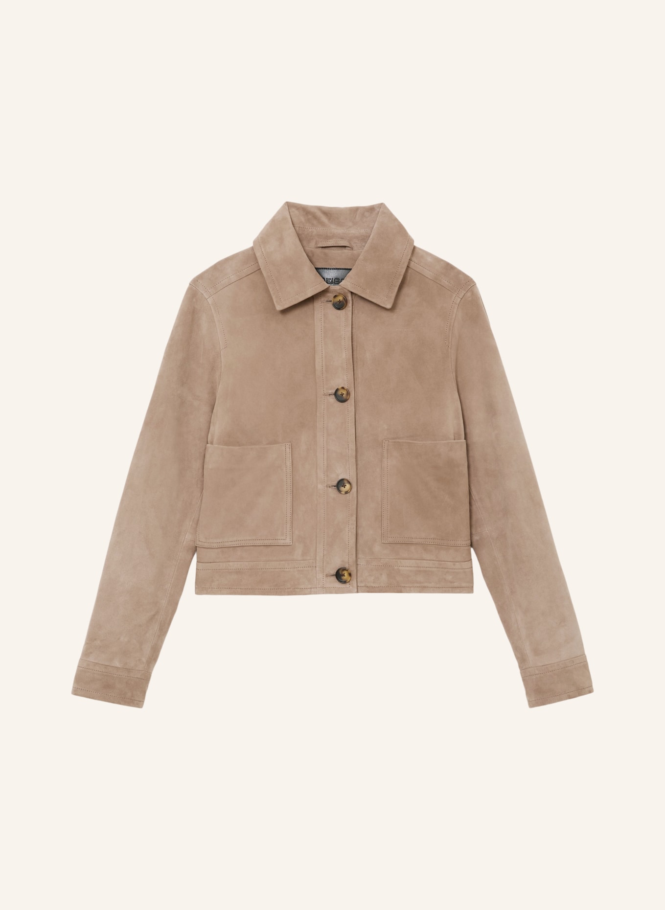 REISS Leren jas SONNY: LICHTBRUIN