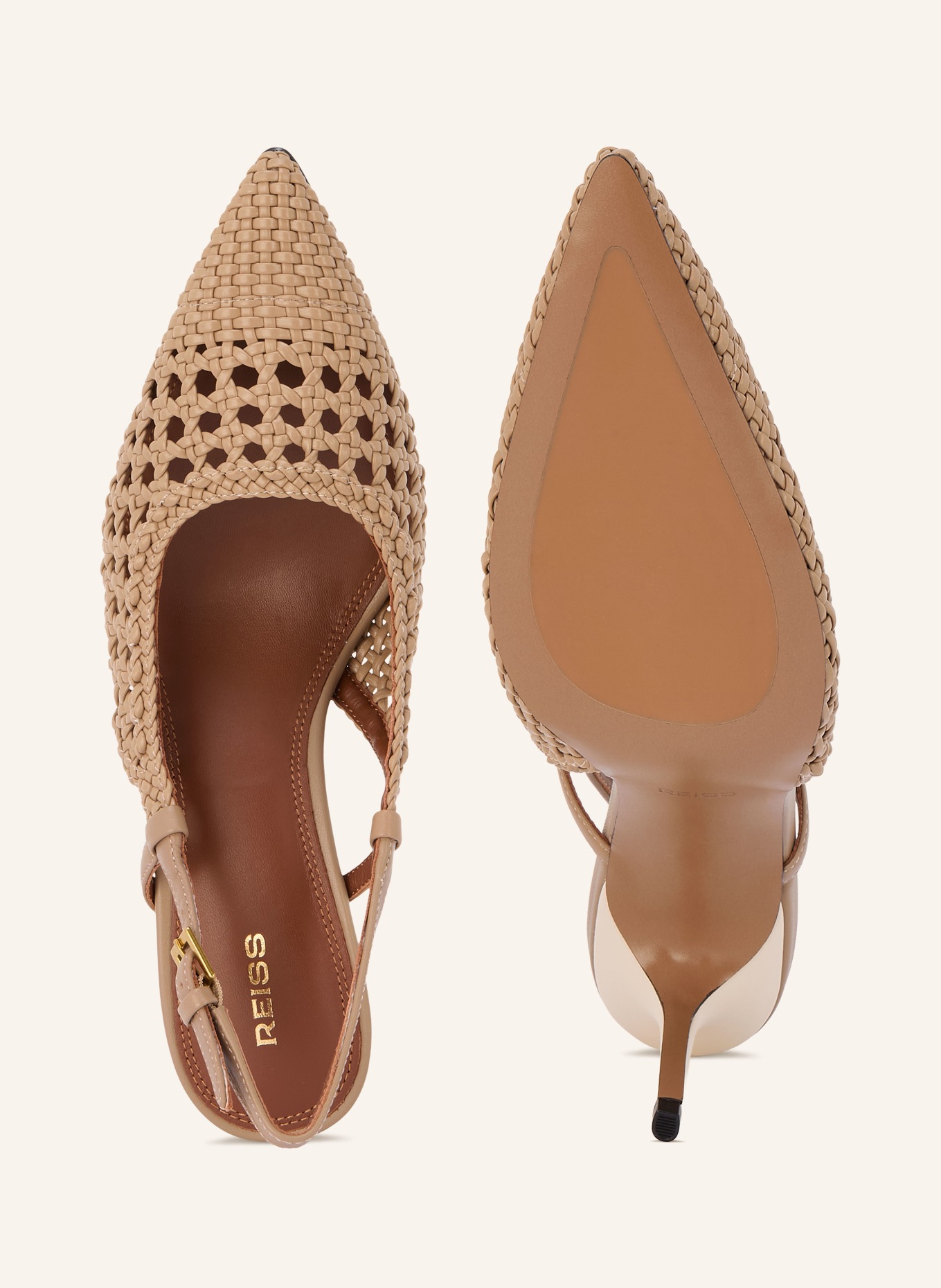 REISS Slingpumps LENA: BEIGE / GOLD