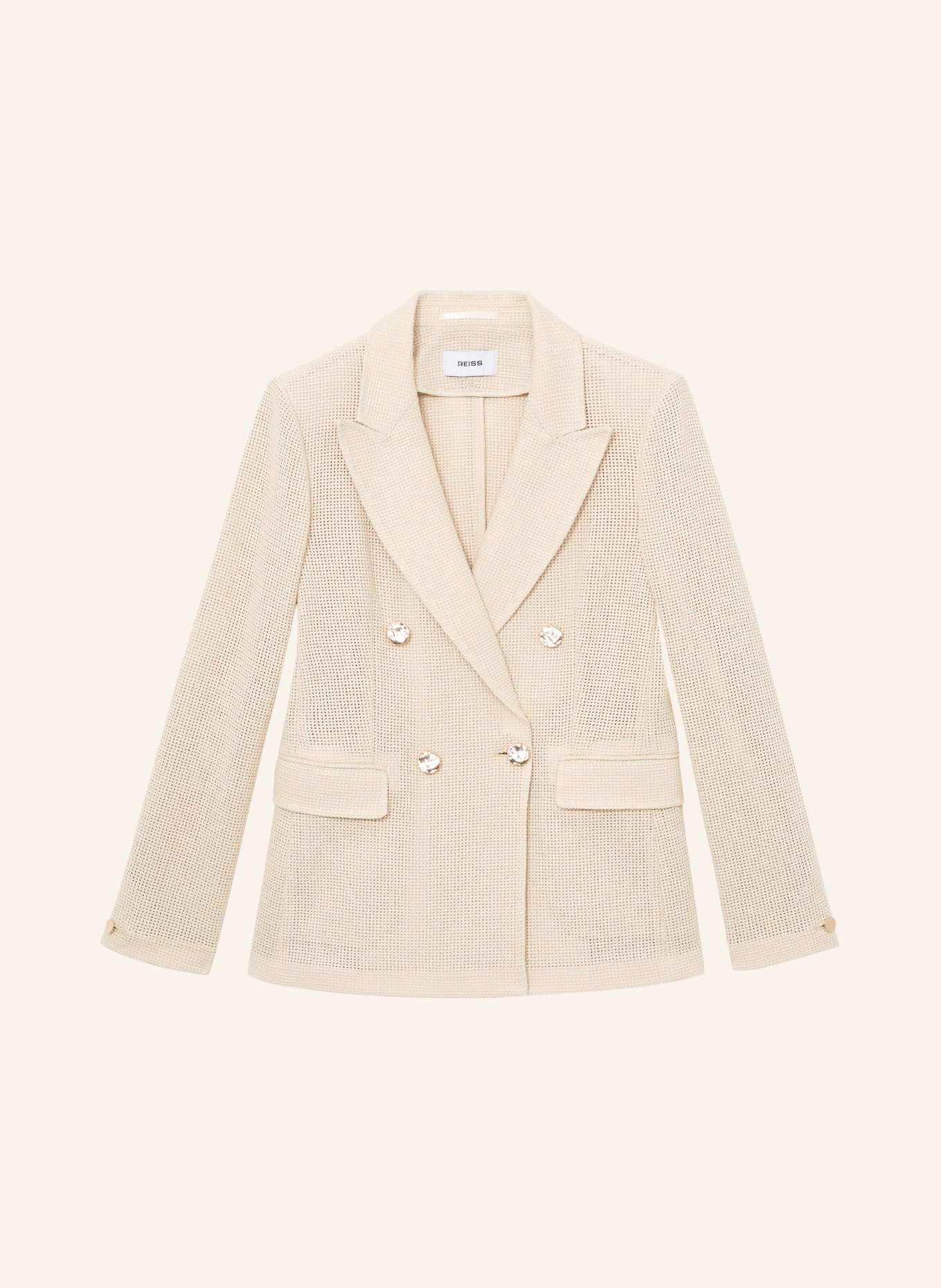 REISS Blazer FIORE: ECRU / GOLD