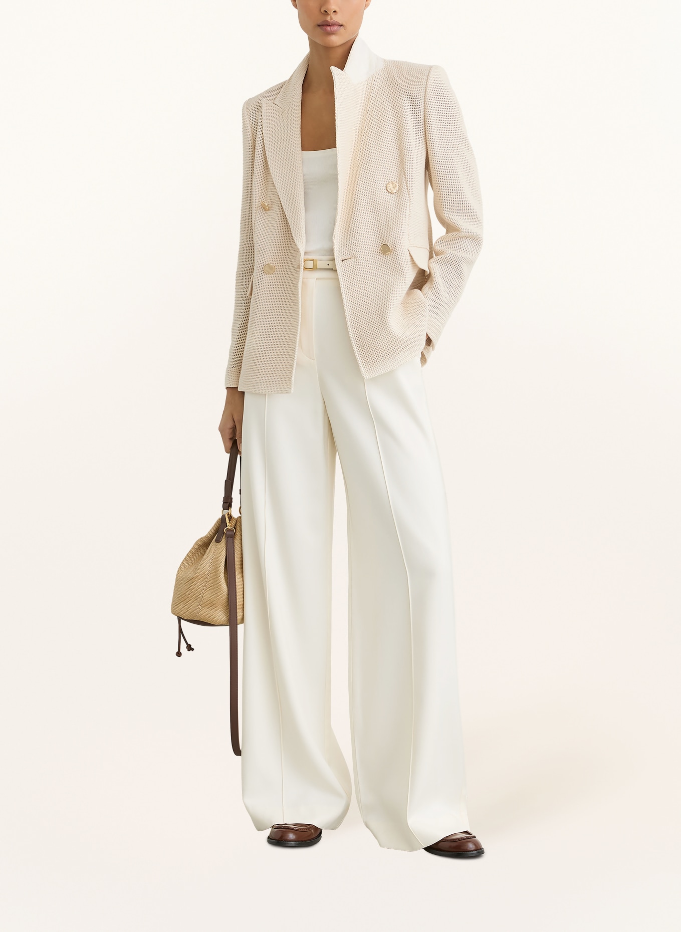 REISS Blazer FIORE: ECRU / GOLD