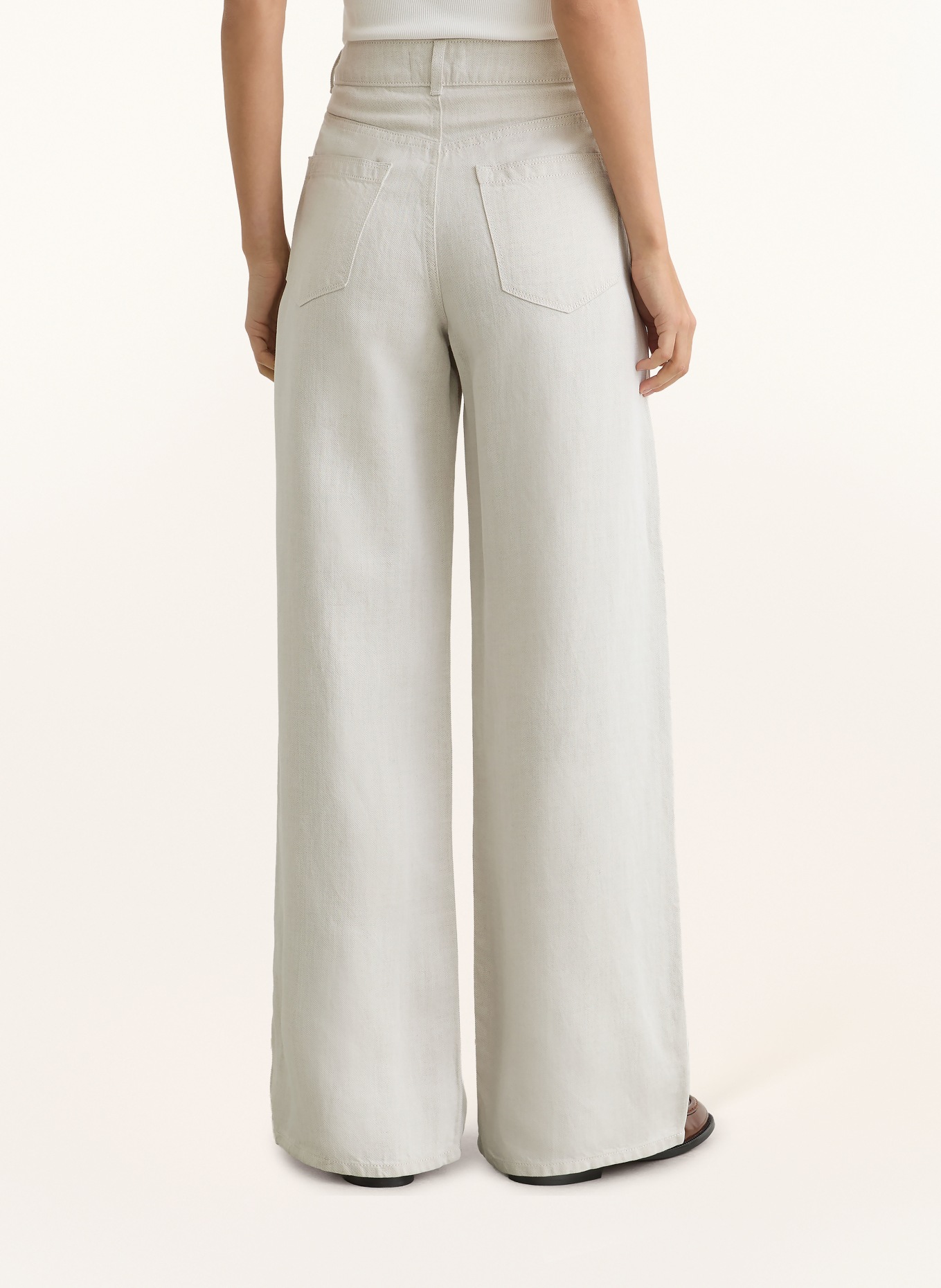 REISS Marlenehose CARMEN mit Leinen: ECRU