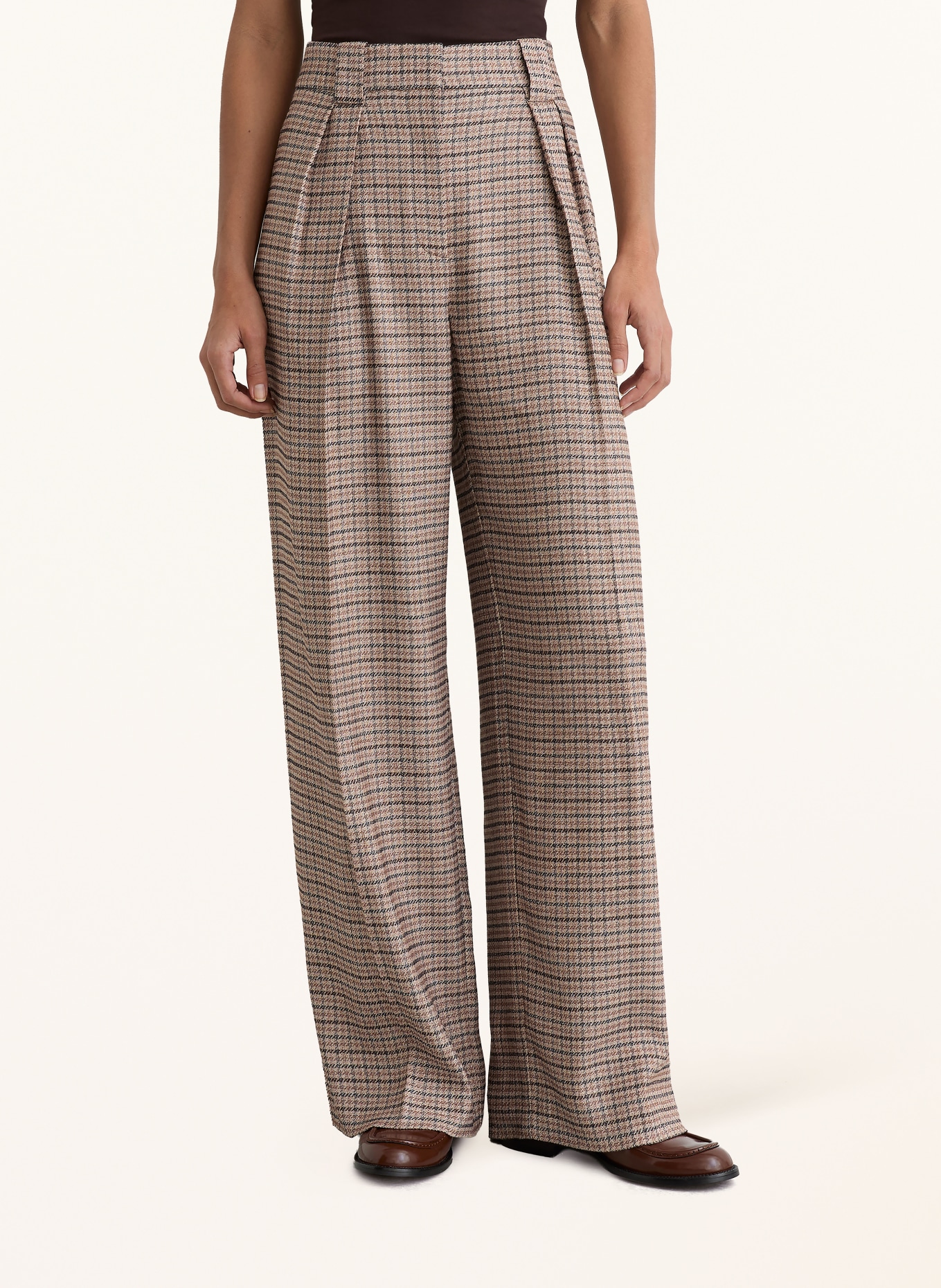 REISS Marlene-broek RIVER: TAUPE / BRUIN / DONKERBLAUW