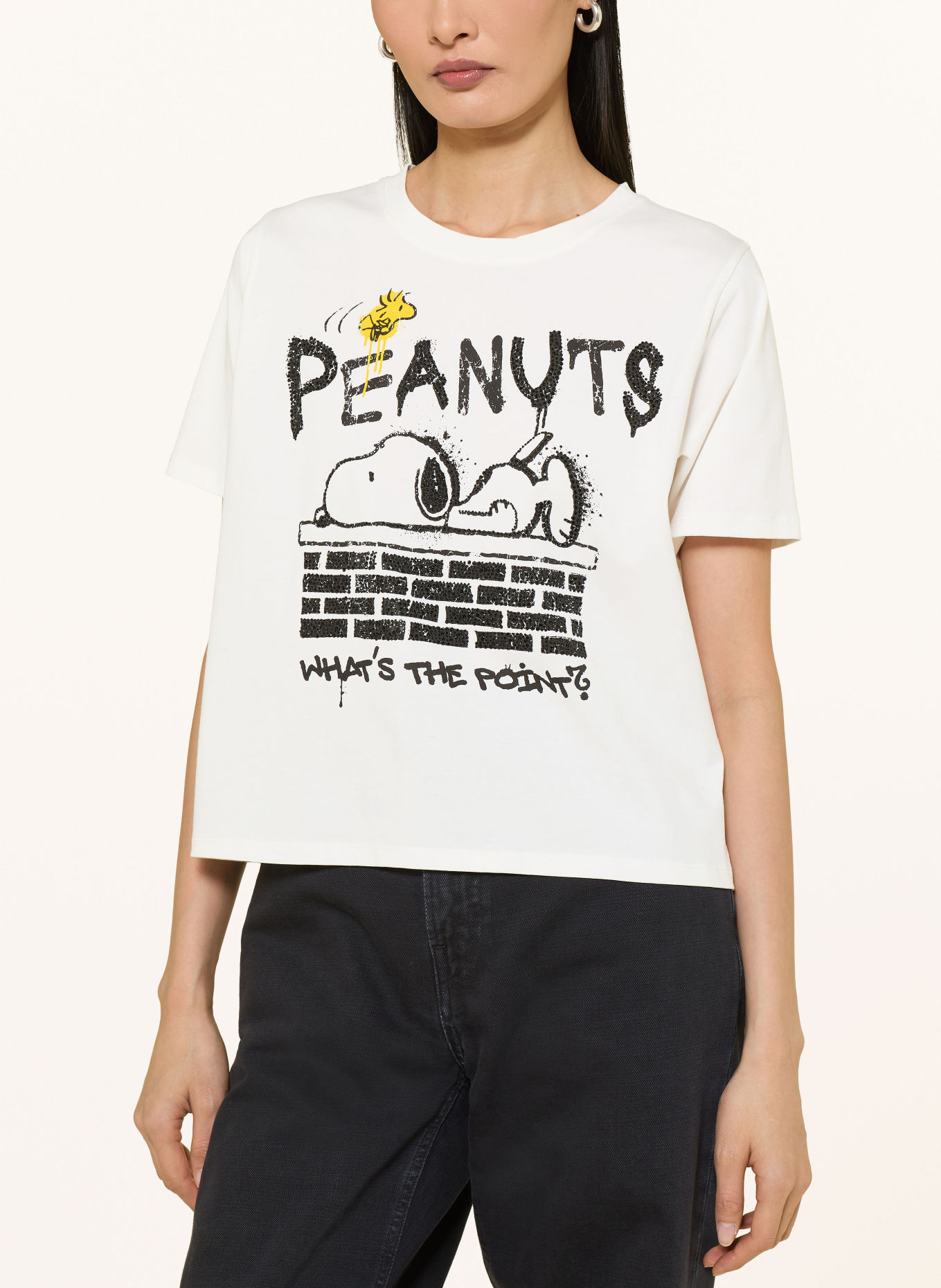 Princess GOES HOLLYWOOD T-shirt with rhinestones: WHITE / YELLOW / BLACK