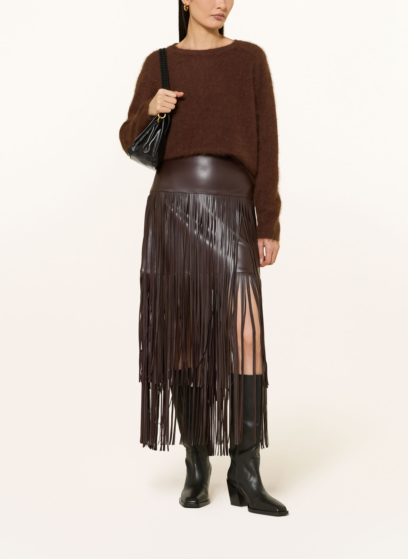Princess GOES HOLLYWOOD Jupe aspect cuir: MARRON FONCÉ