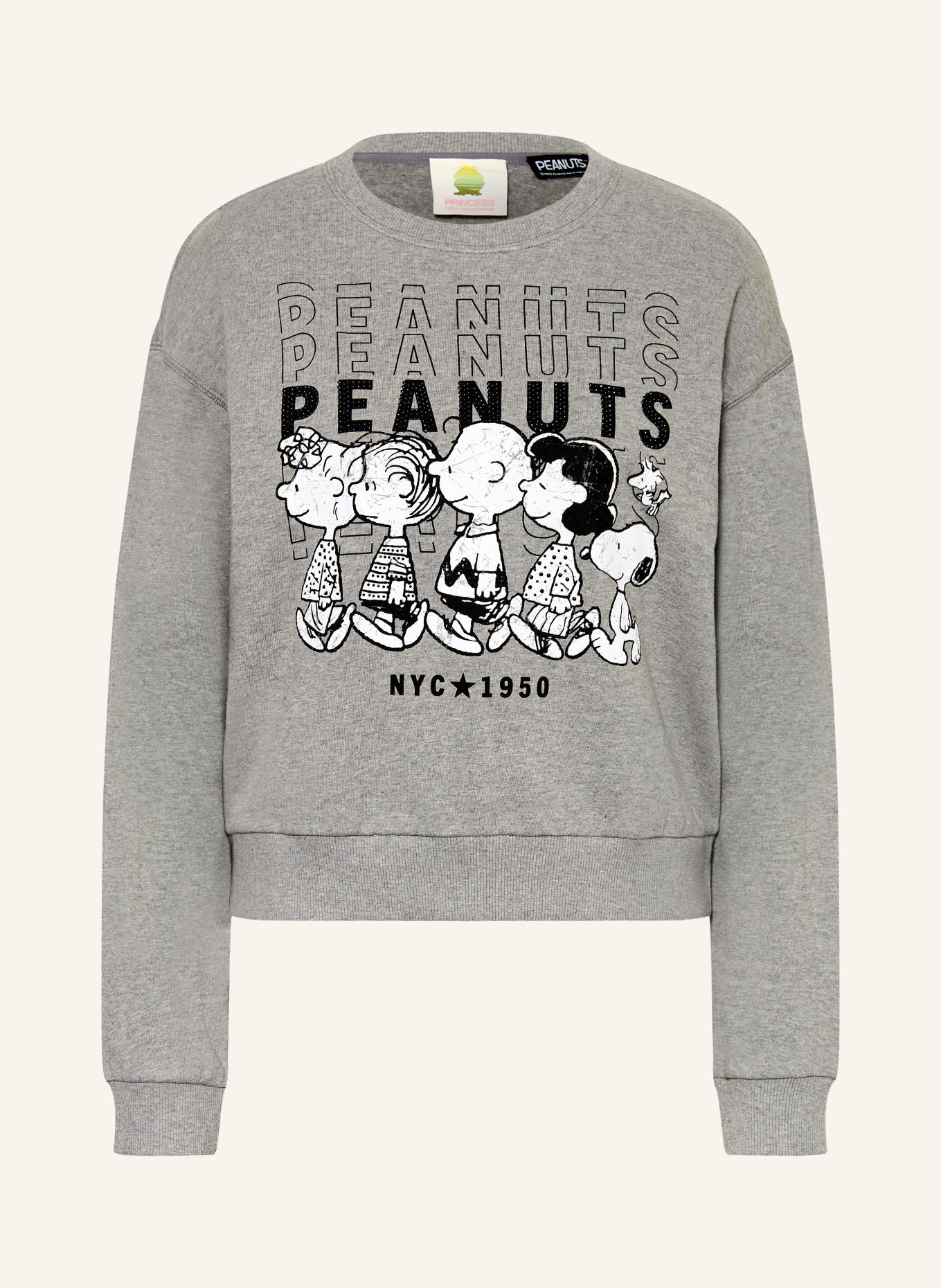 Princess GOES HOLLYWOOD Sweatshirt with rhinestones: GRAY / WHITE / BLACK