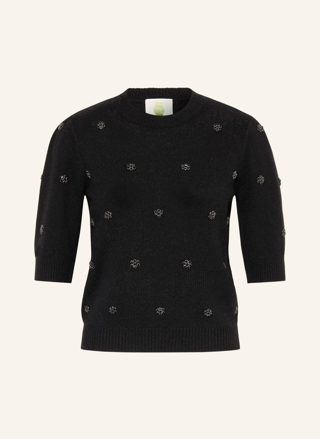 Princess GOES HOLLYWOOD Pull en maille orné de strass: NOIR