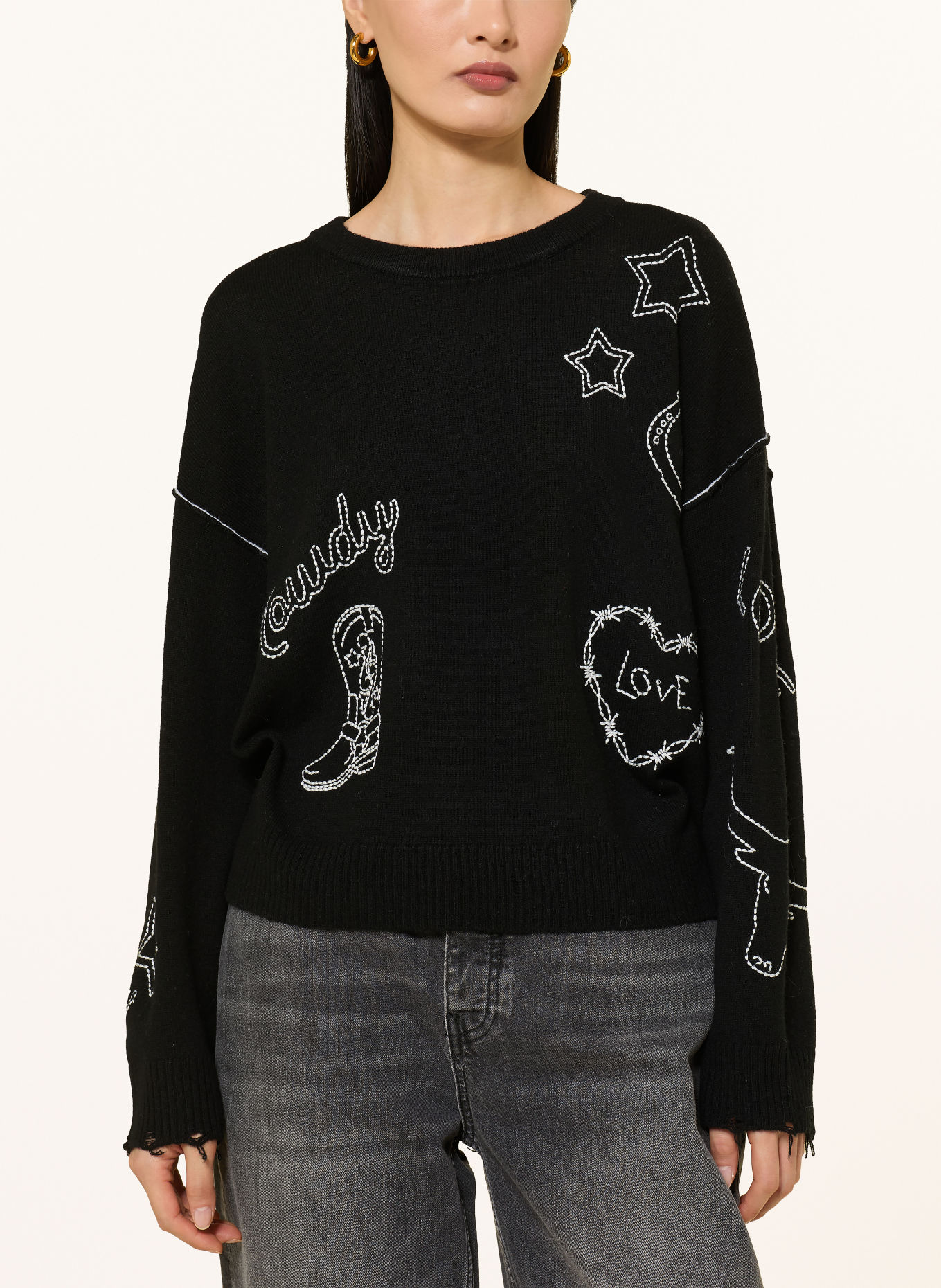 Princess GOES HOLLYWOOD Sweater: BLACK / WHITE