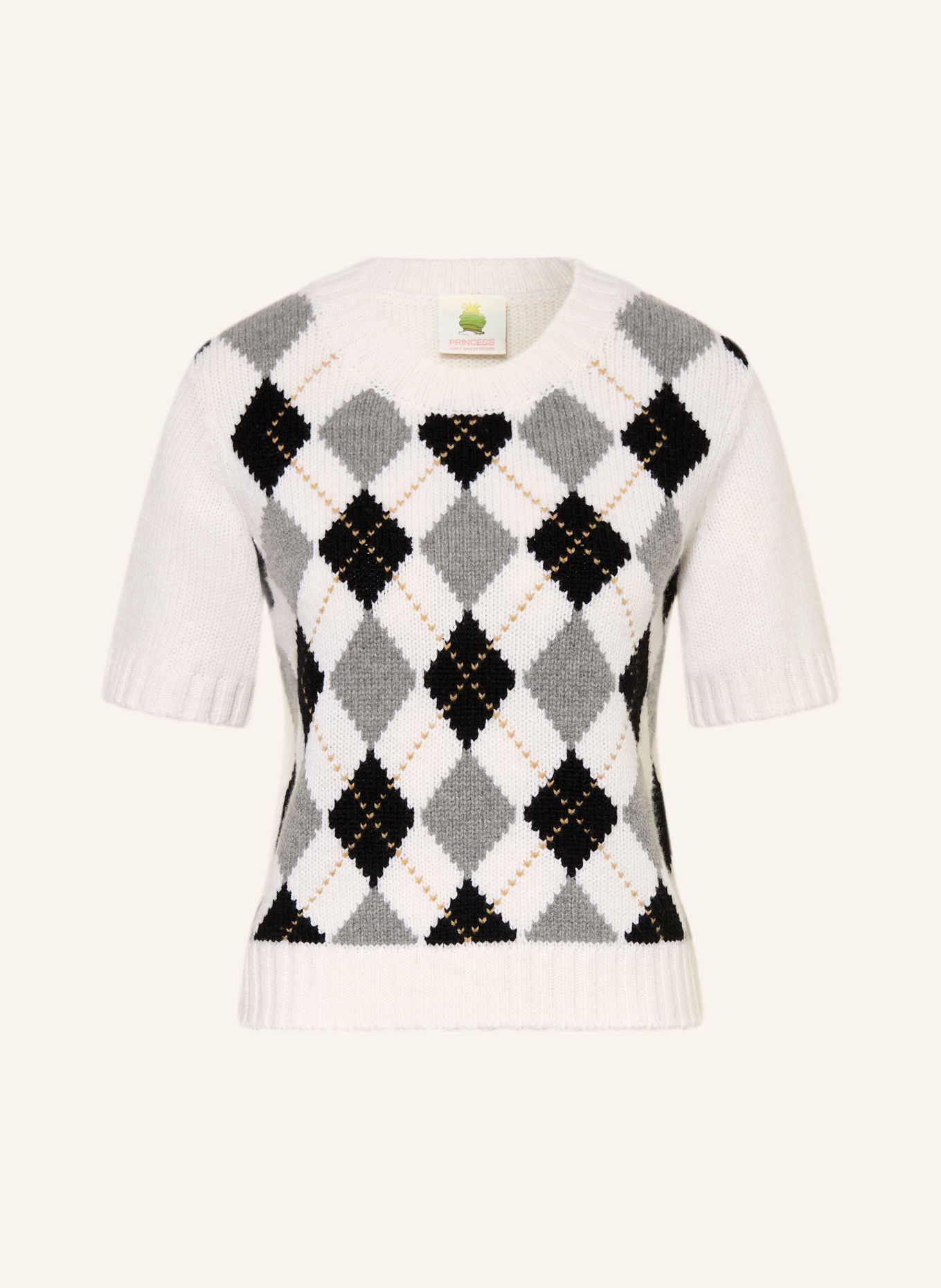 Princess GOES HOLLYWOOD Strickshirt: WEISS / GRAU / SCHWARZ