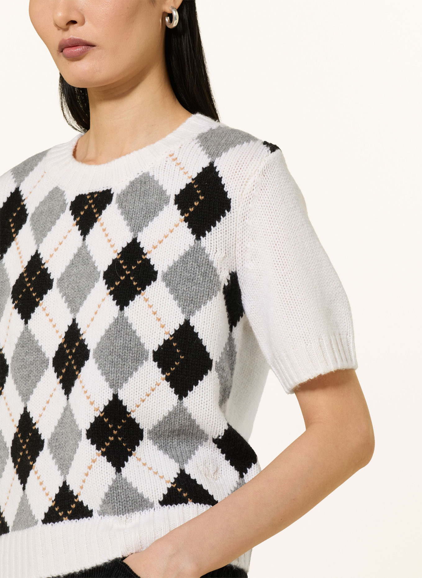 Princess GOES HOLLYWOOD Strickshirt: WEISS / GRAU / SCHWARZ