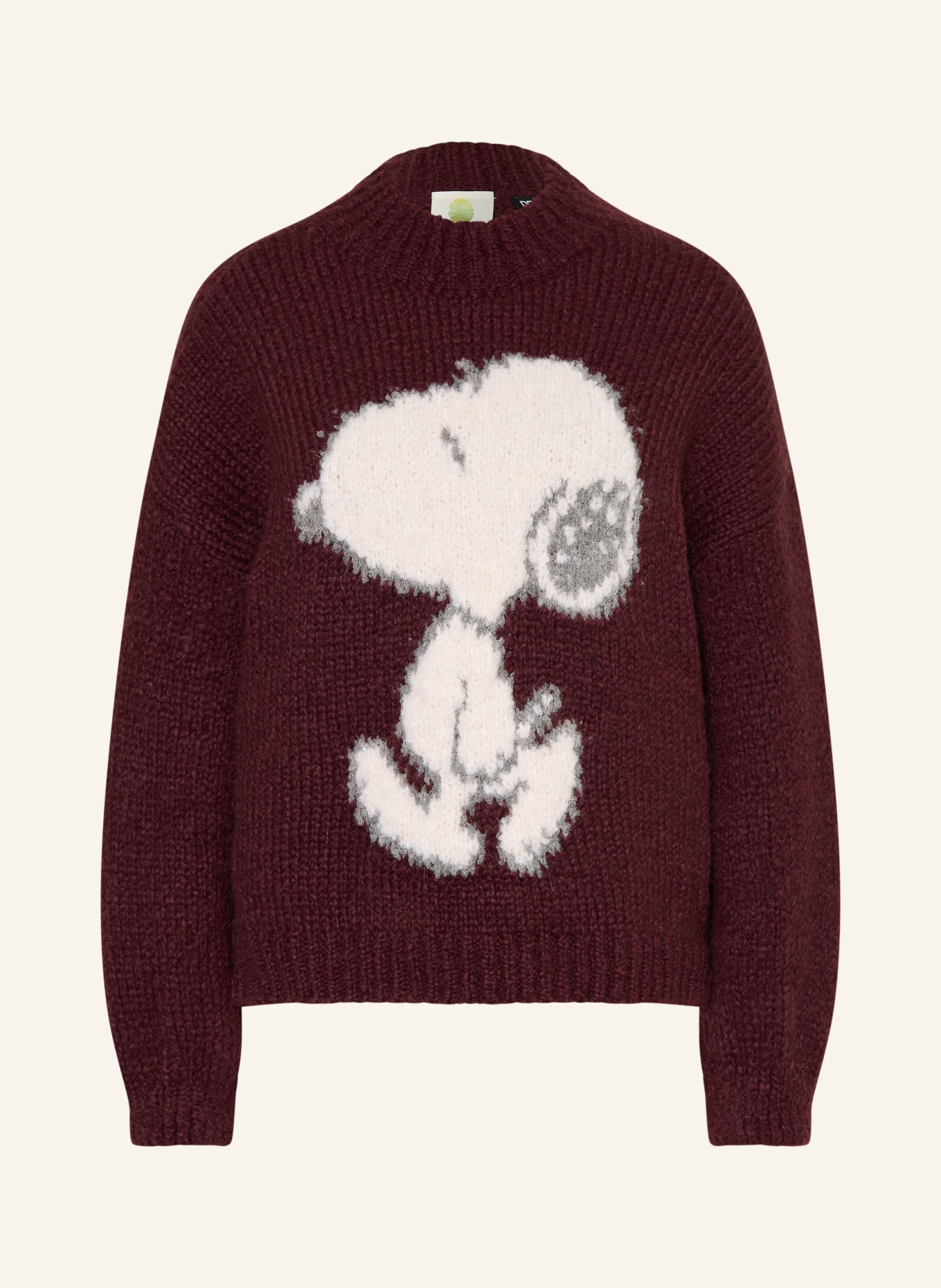 Princess GOES HOLLYWOOD Oversized-Pullover: DUNKELROT / ECRU / GRAU