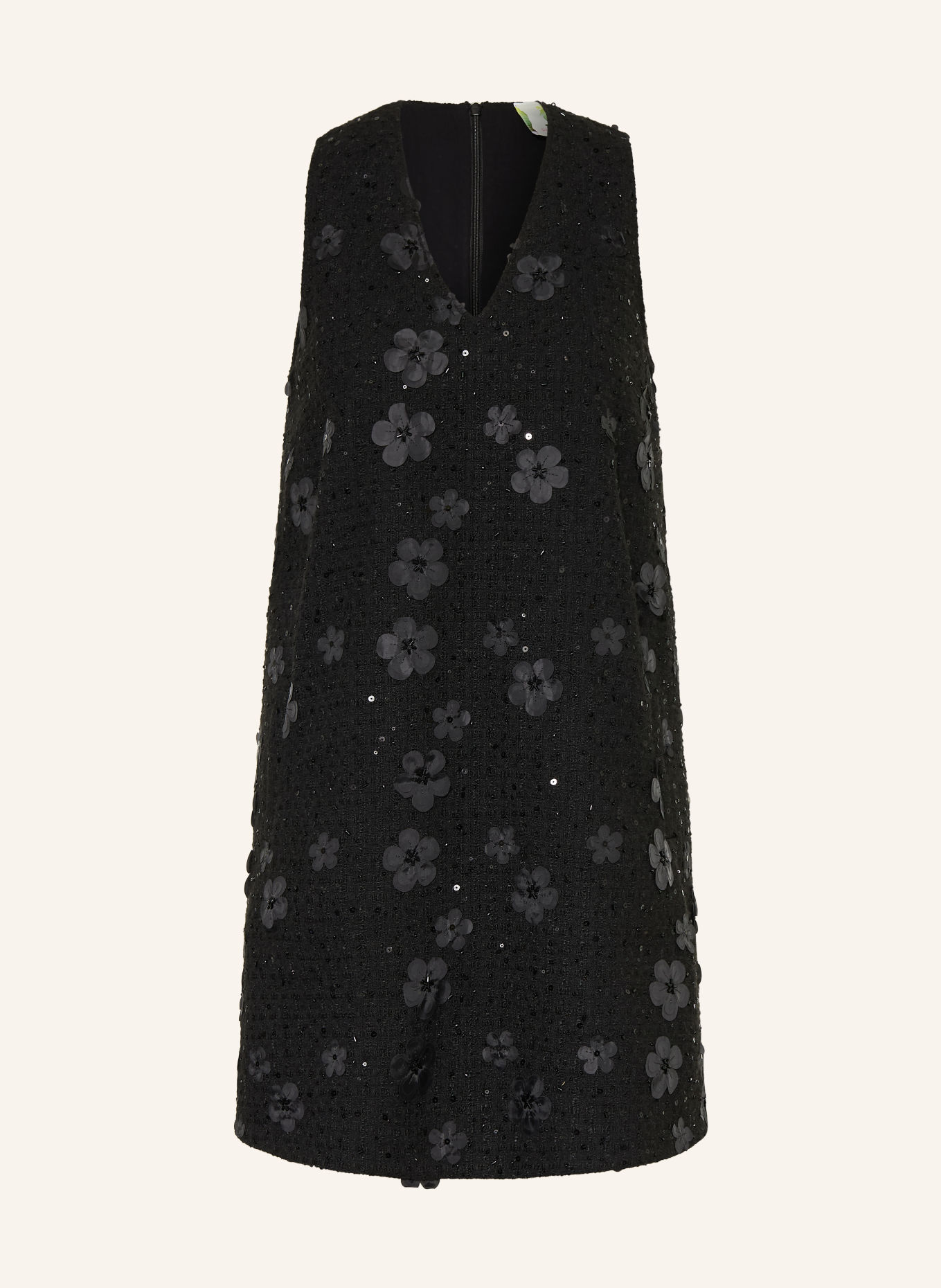 Princess GOES HOLLYWOOD Tweed-Kleid mit Schmucksteinen und Pailletten: SCHWARZ