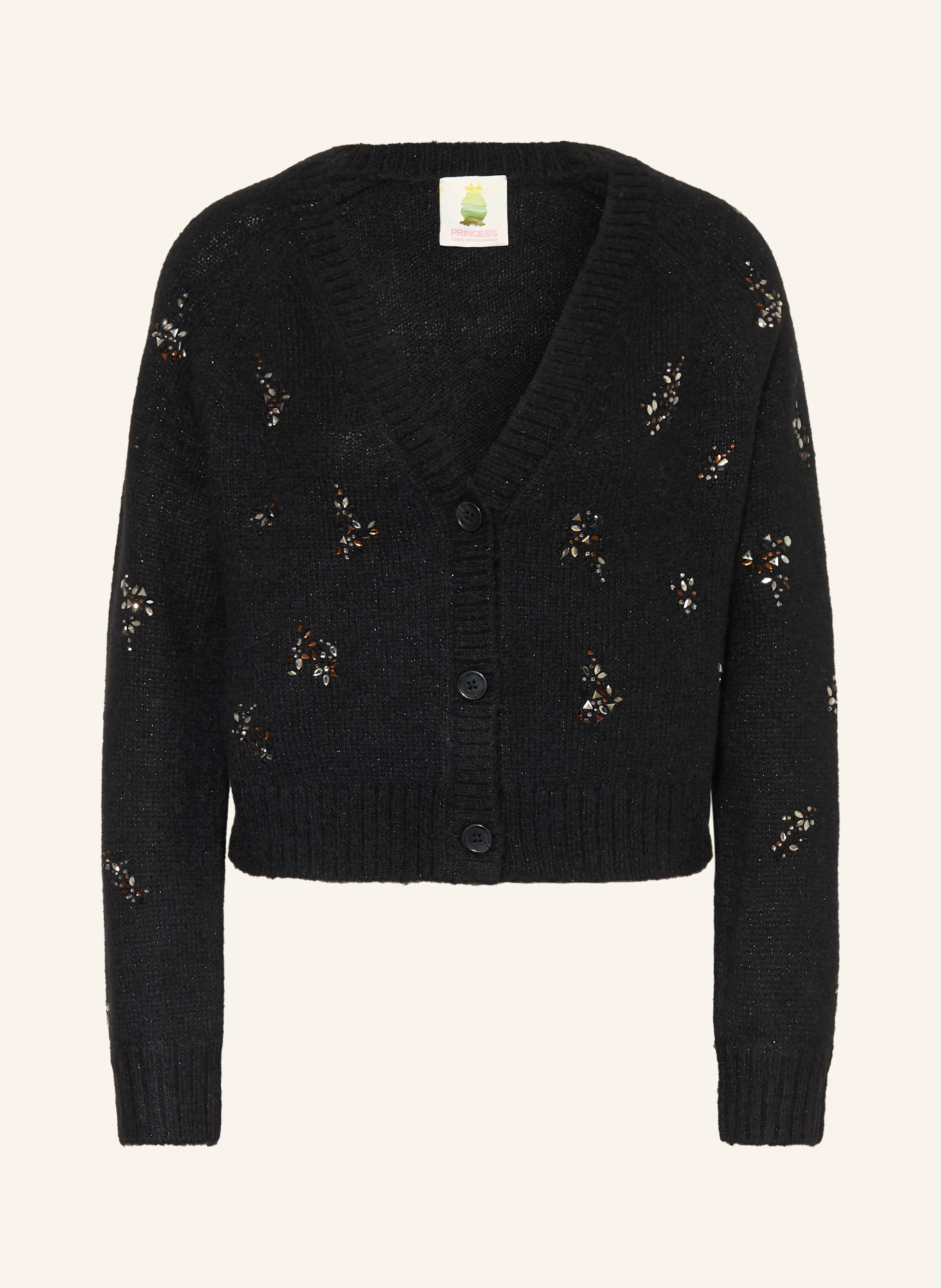 Princess GOES HOLLYWOOD Vest met sierstenen en glinsterend garen: ZWART