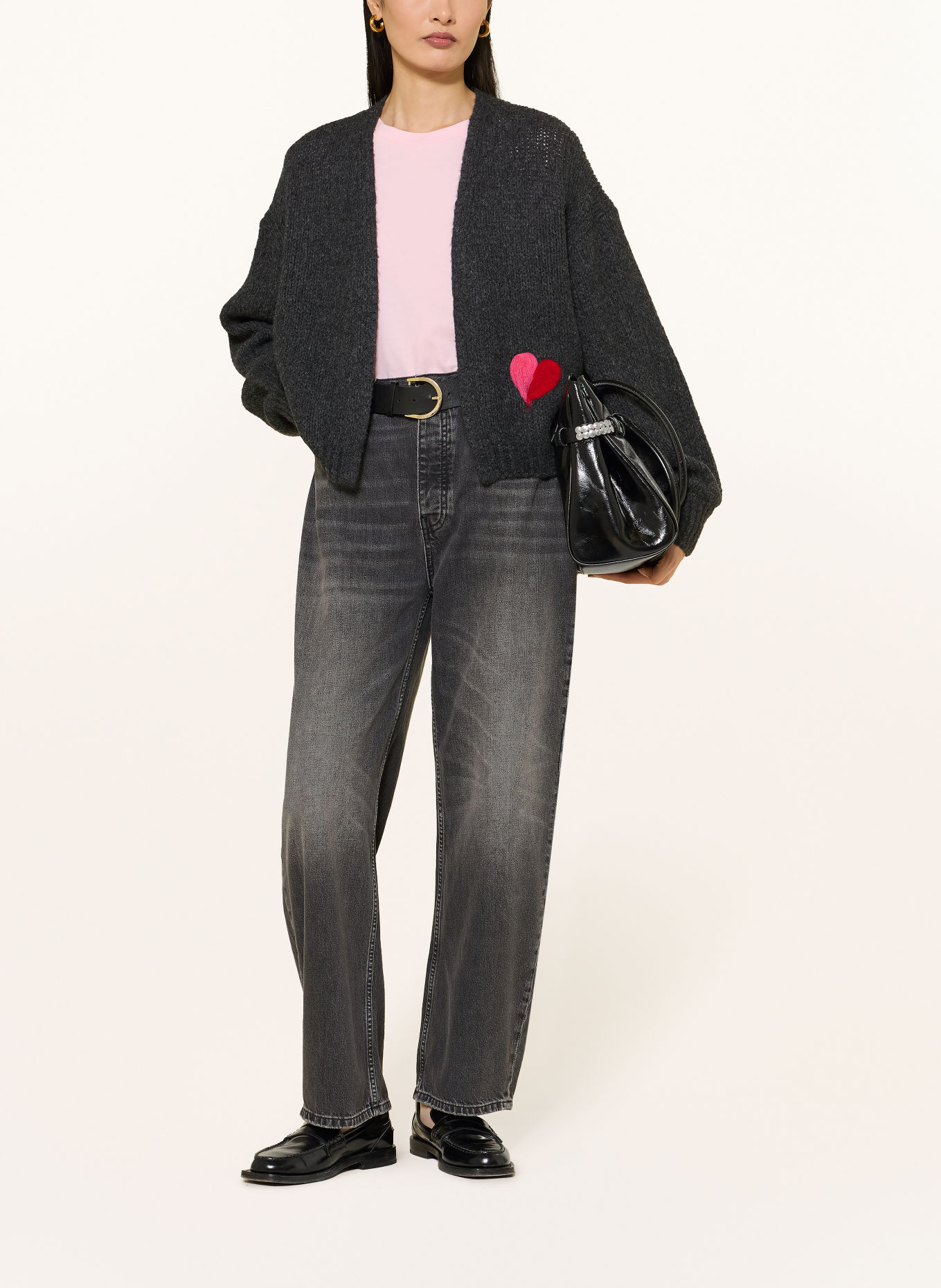 Princess GOES HOLLYWOOD gebreide hoes: DONKERGRIJS / ROZE / ROOD