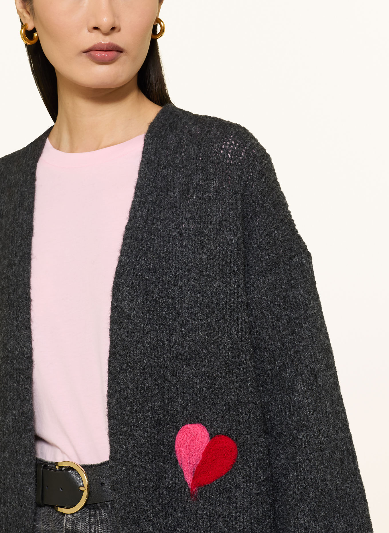 Princess GOES HOLLYWOOD gebreide hoes: DONKERGRIJS / ROZE / ROOD