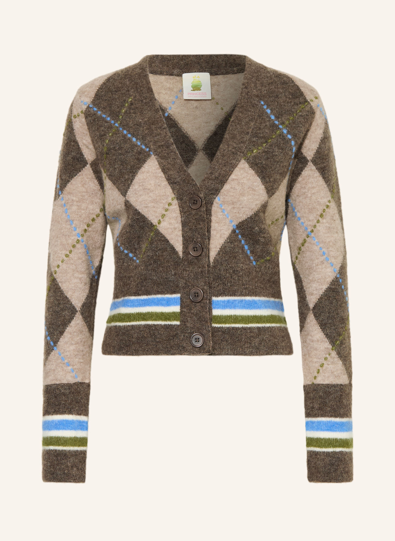 Princess GOES HOLLYWOOD Cardigan: MARRON FONCÉ / BEIGE / BLEU