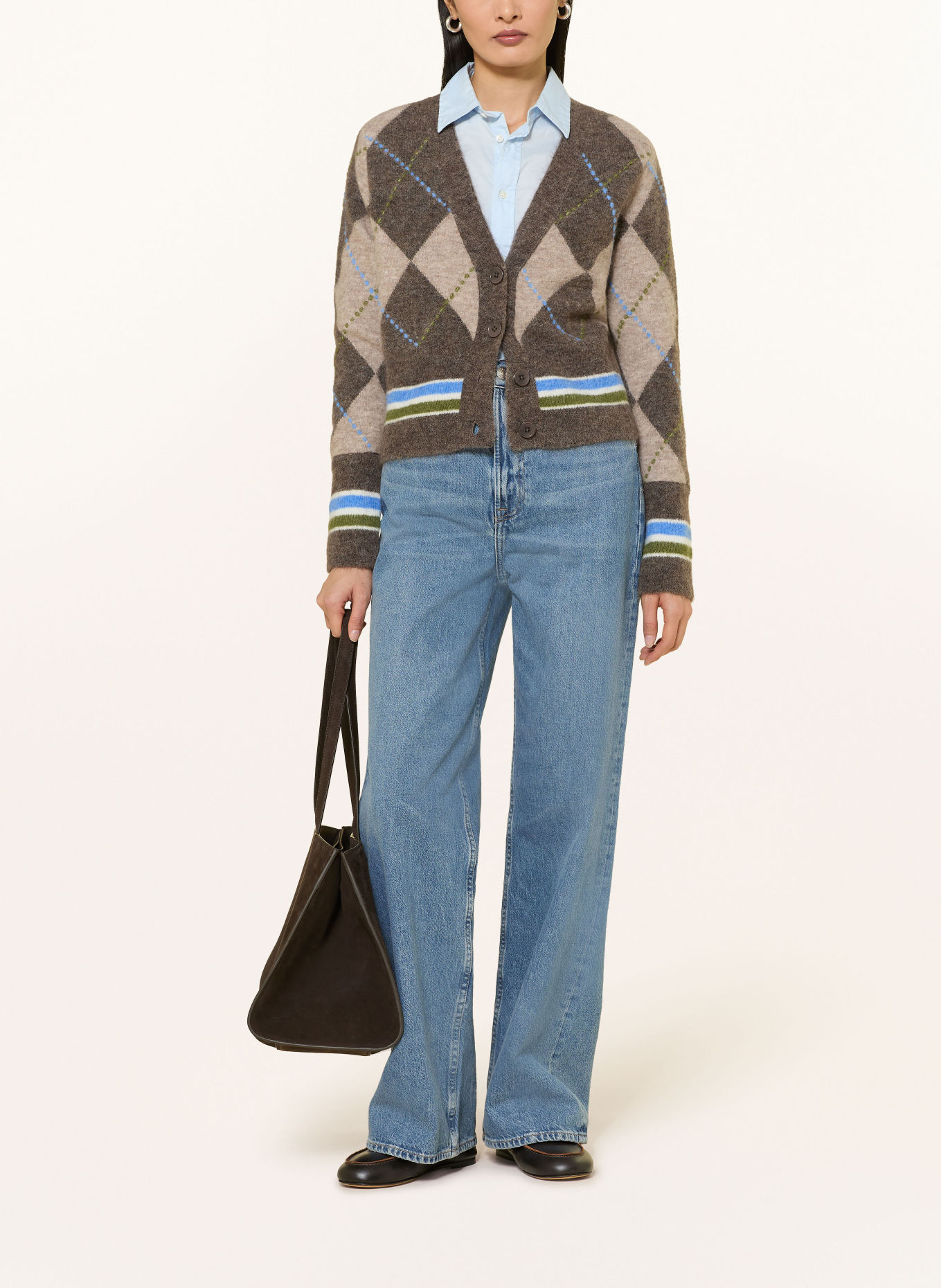 Princess GOES HOLLYWOOD Cardigan: MARRON FONCÉ / BEIGE / BLEU