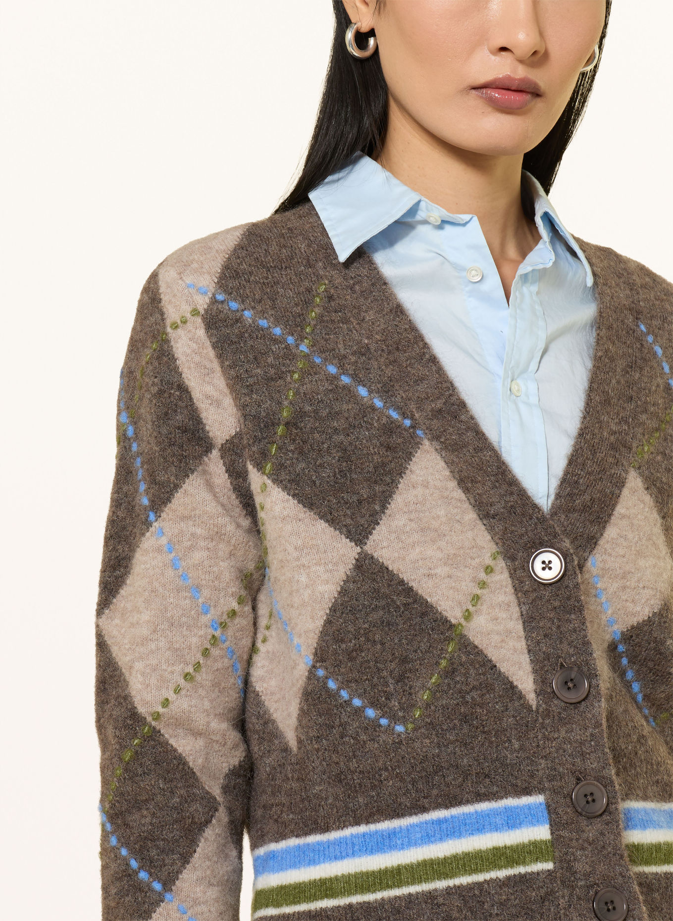 Princess GOES HOLLYWOOD Cardigan: MARRON FONCÉ / BEIGE / BLEU