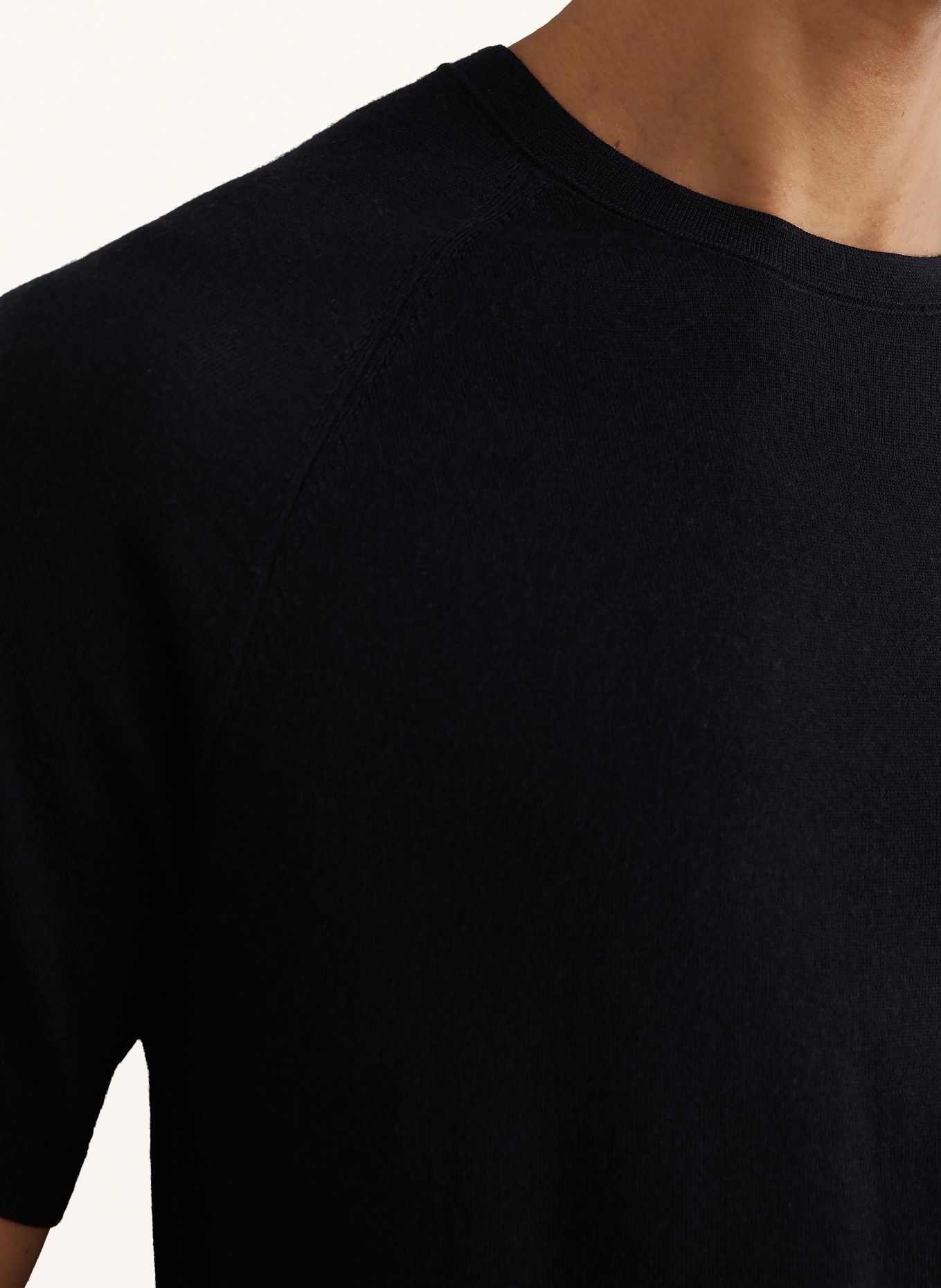 REISS Gebreid shirt BROOK: DONKERBLAUW