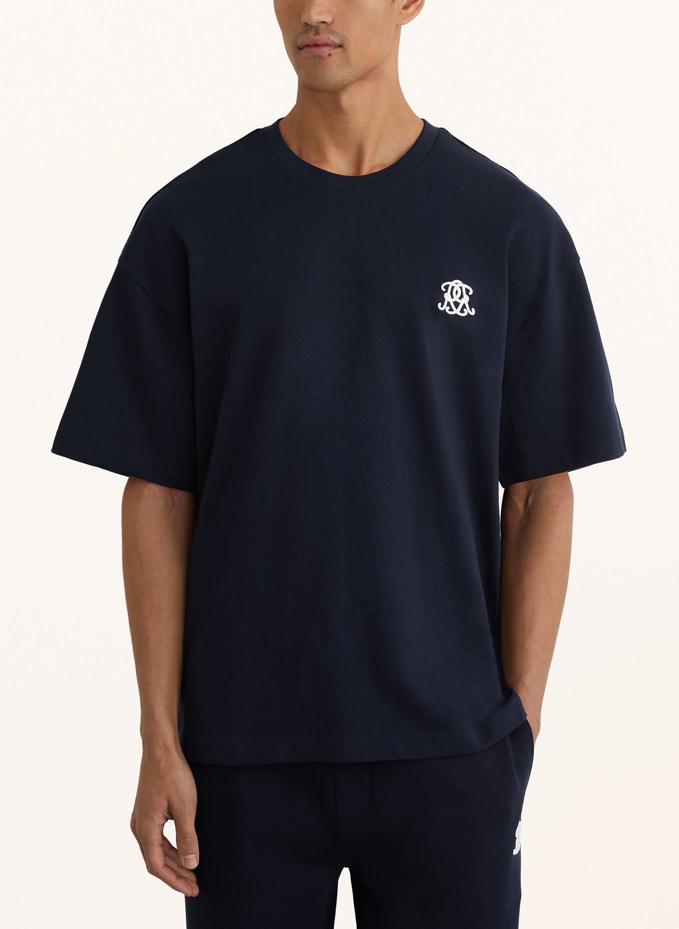 REISS T-shirt RAINER: DONKERBLAUW