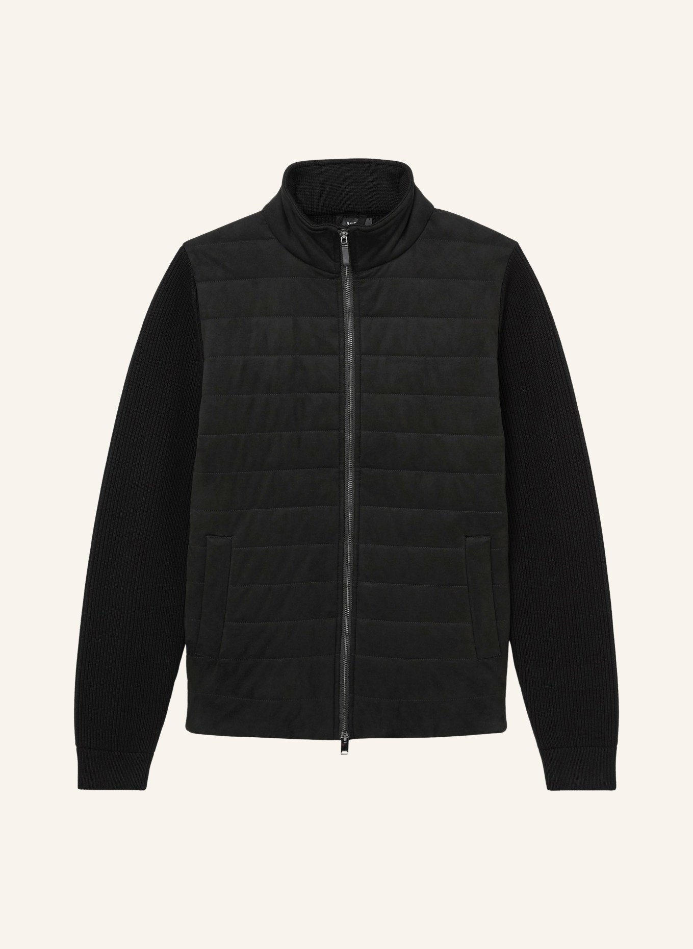 REISS Steppjacke BRAM im Materialmix: SCHWARZ