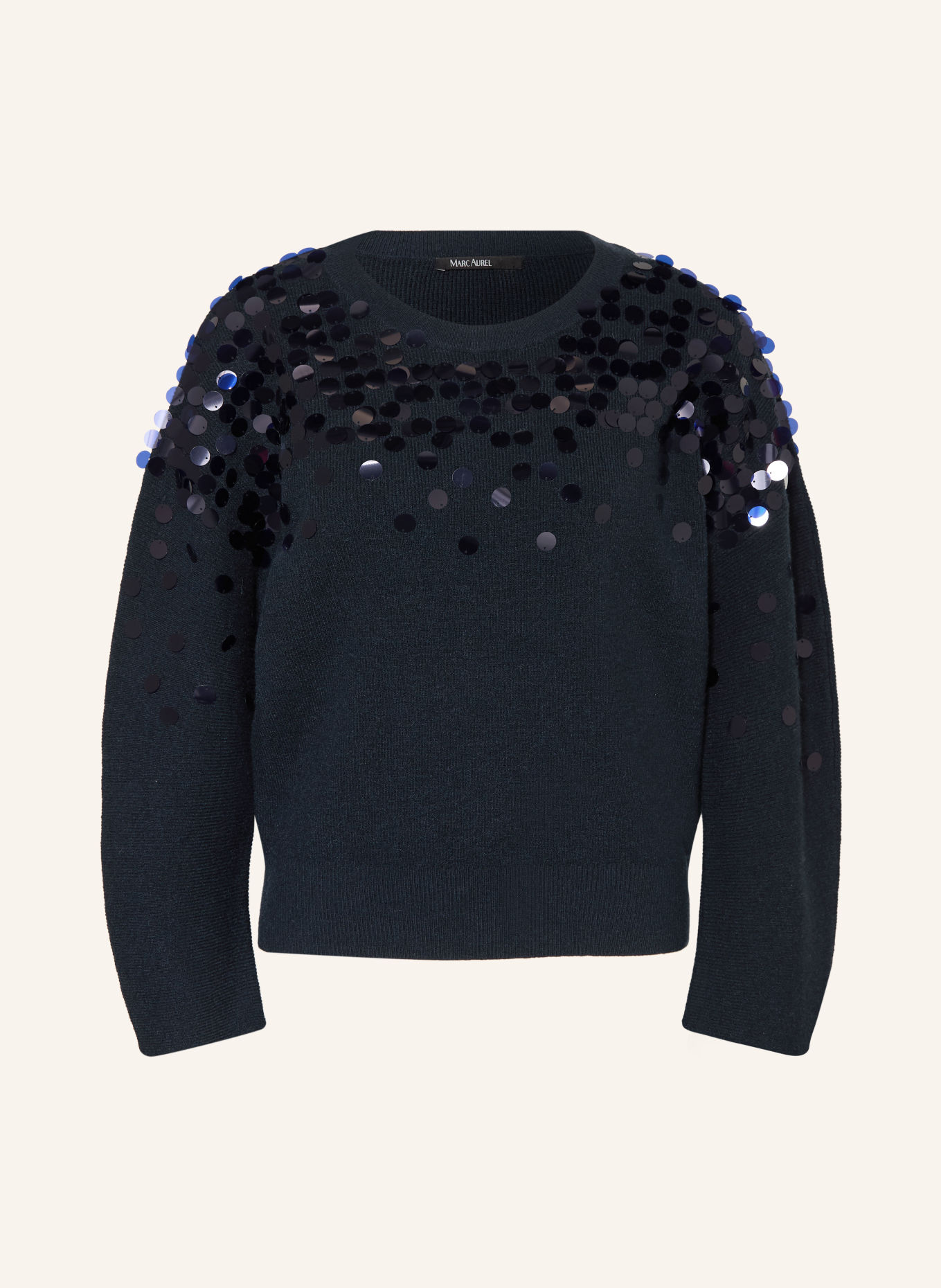 MARC AUREL Trui met pailletten: DONKERBLAUW