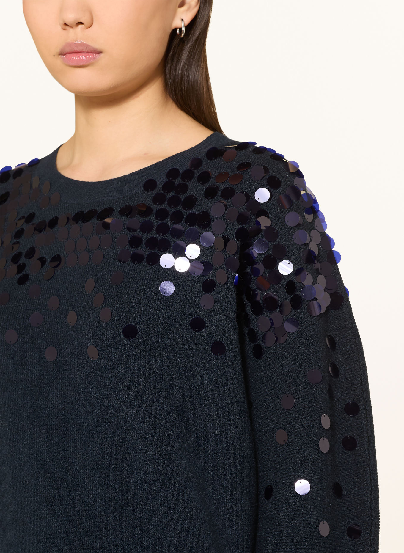 MARC AUREL Trui met pailletten: DONKERBLAUW
