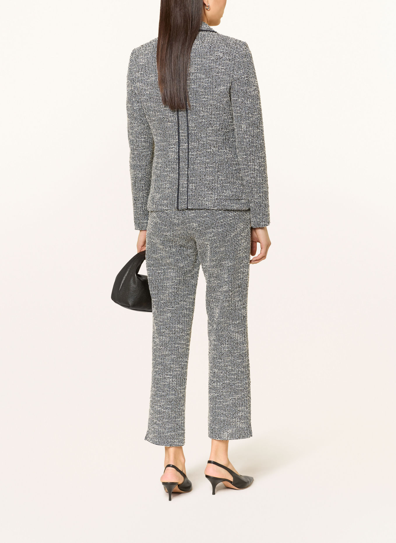 MARC AUREL Bouclé blazer with glitter yarn: BLUE / WHITE / BLACK