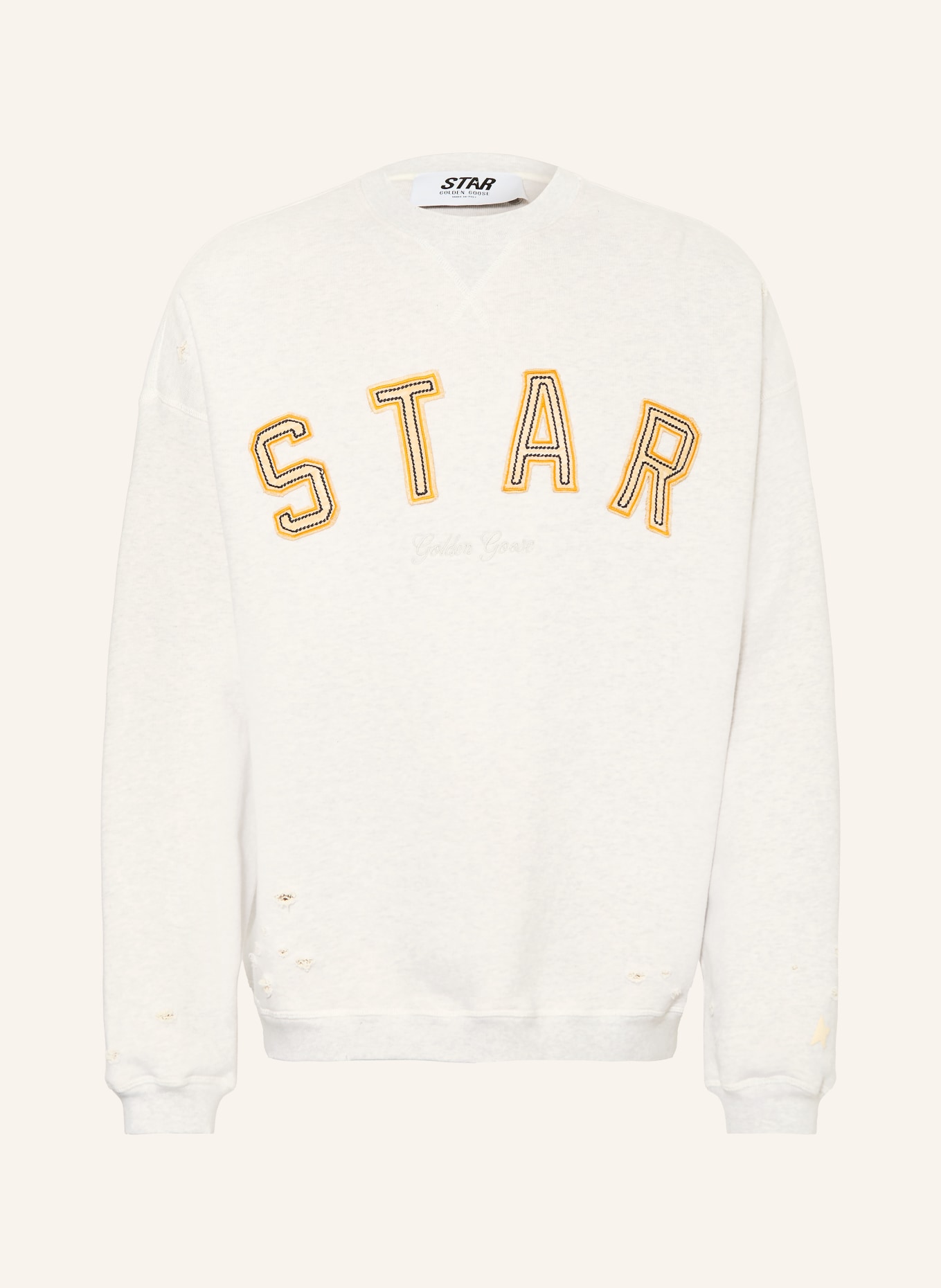 GOLDEN GOOSE Oversized-sweatshirt STAR: LICHTGRIJS / BEIGE / ORANJE