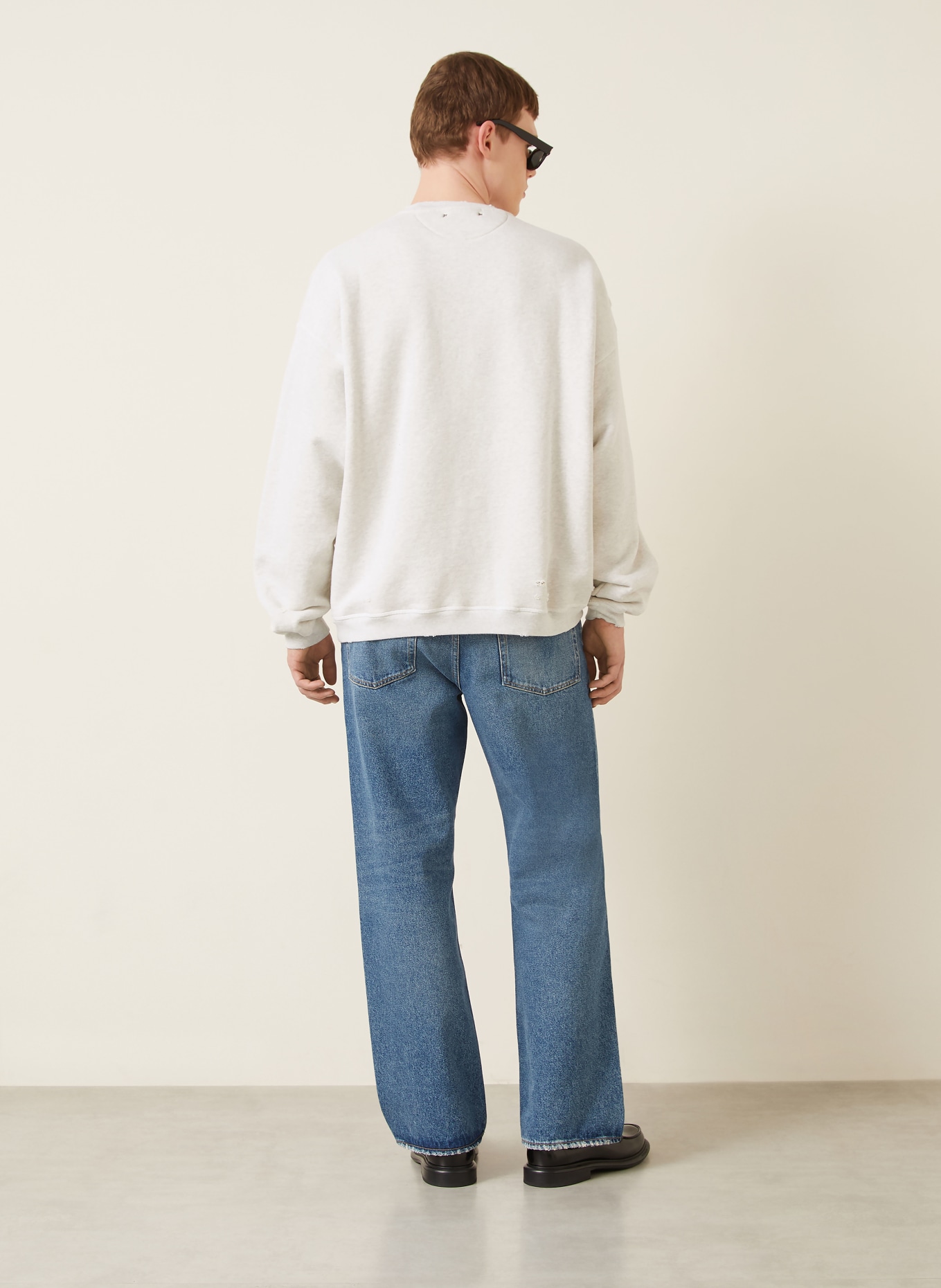 GOLDEN GOOSE Oversized-sweatshirt STAR: LICHTGRIJS / BEIGE / ORANJE