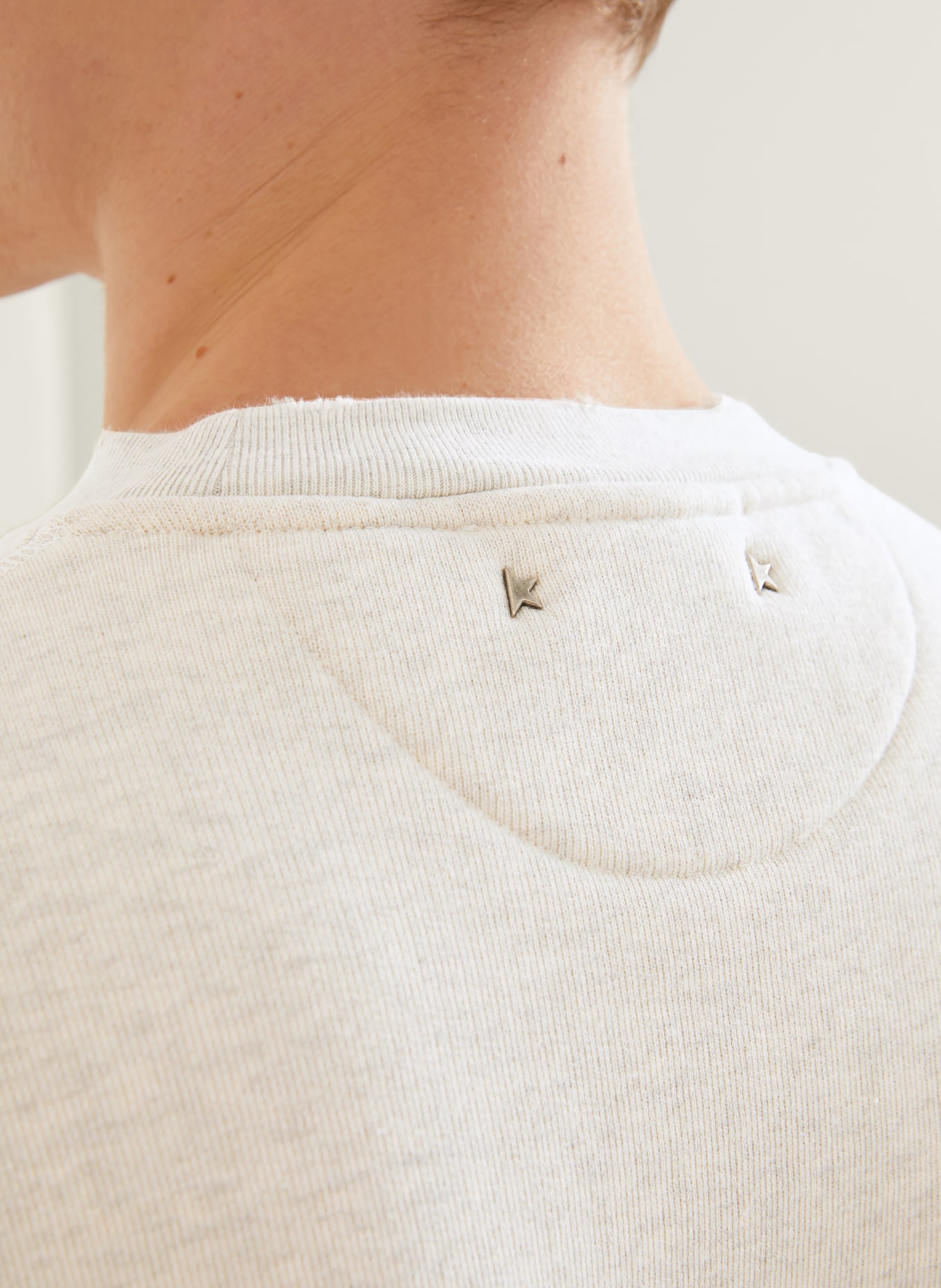 GOLDEN GOOSE Oversized-sweatshirt STAR: LICHTGRIJS / BEIGE / ORANJE