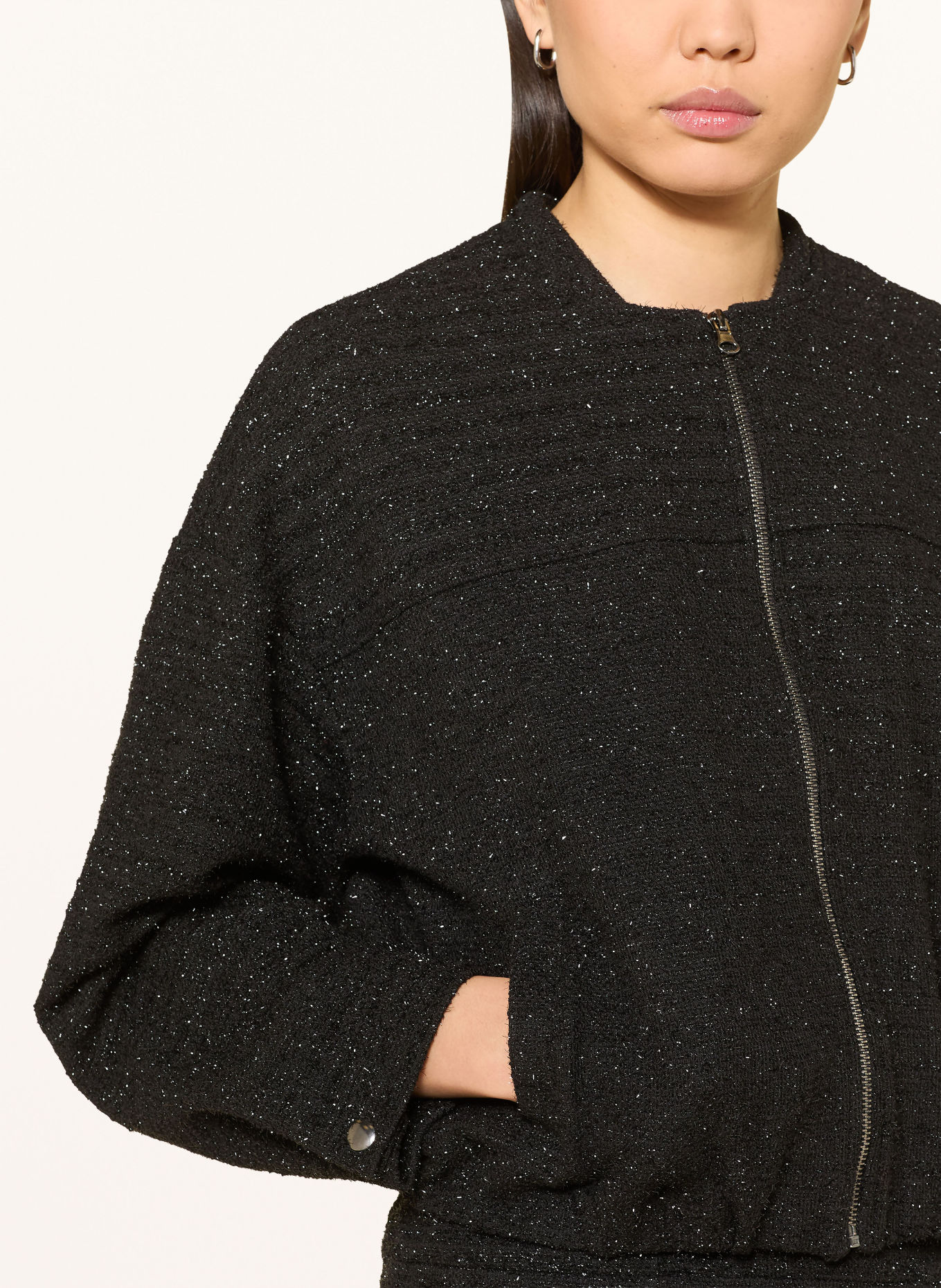 MARC AUREL Blouson met glittergaren: ZWART