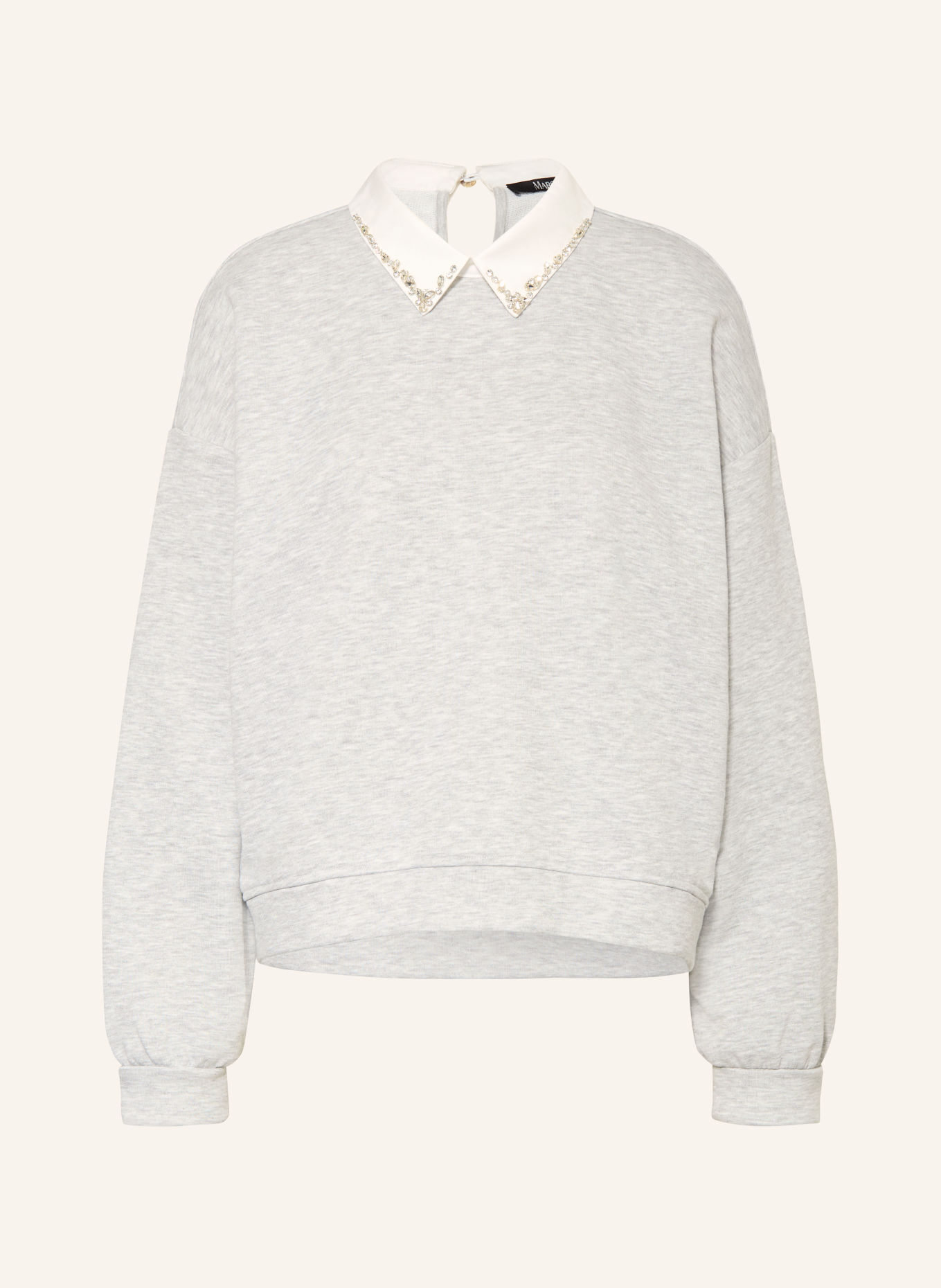 MARC AUREL Sweatshirt met sierstenen: LICHTGRIJS